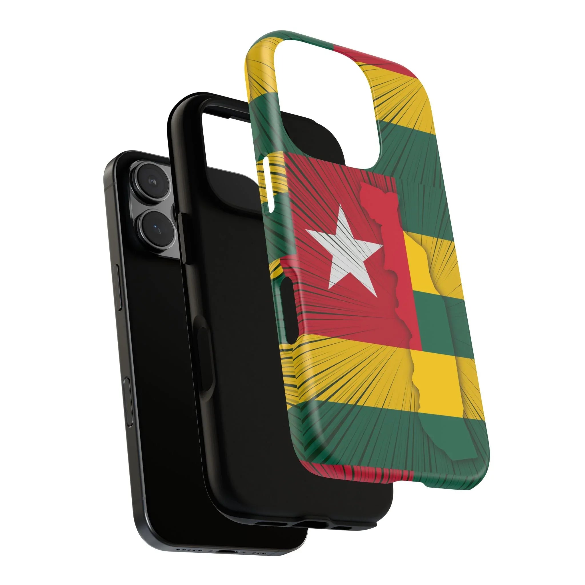 Togo Flag Tough Phone Case – Protective Stripe Design - DiwaKi