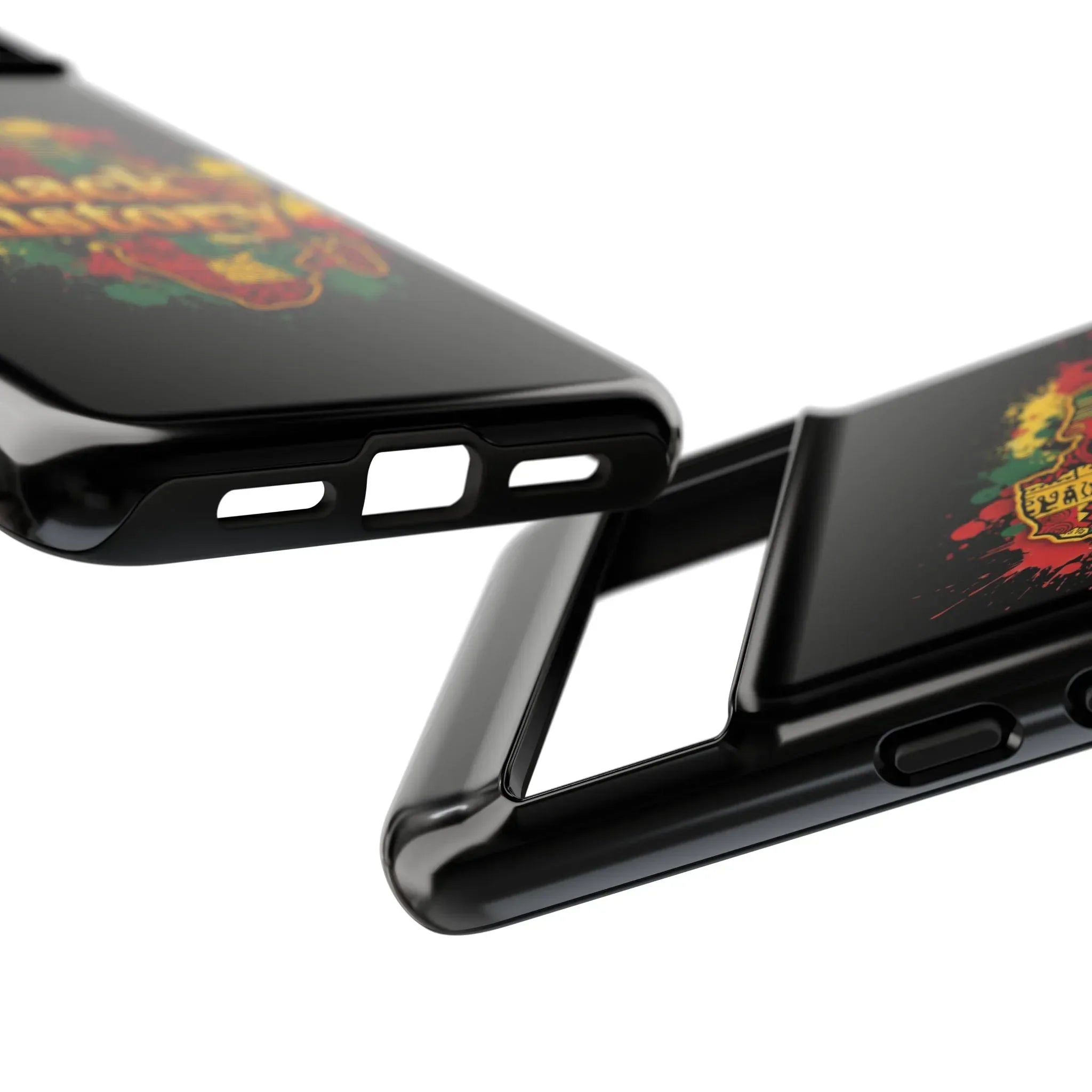 Black History Phone Case — Afrocentric Map Design, Bold Red‑Green‑Gold Splash - DiwaKi
