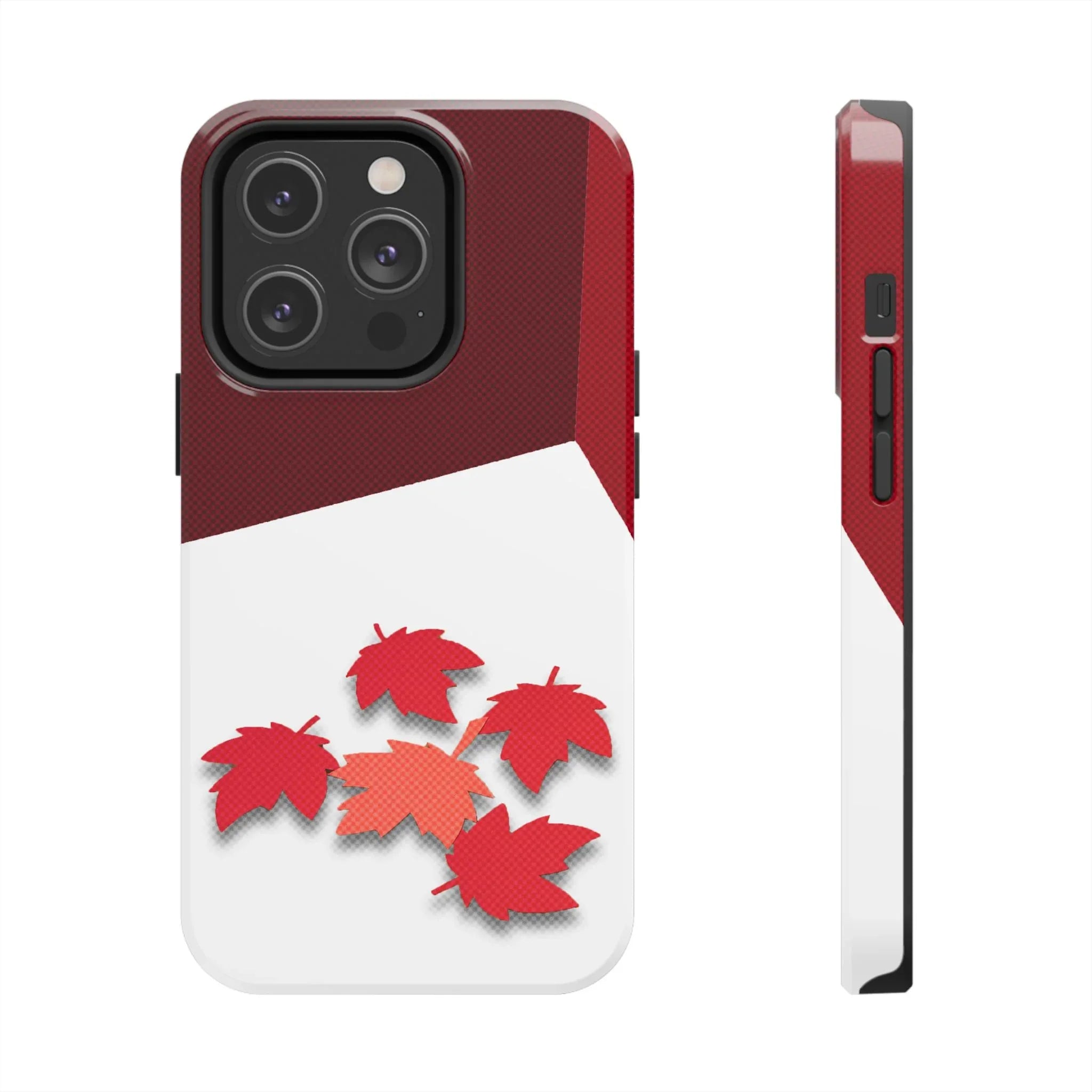 Canada Autumn Maple Tough Phone Case — Red & White Protective Fall Design - DiwaKi