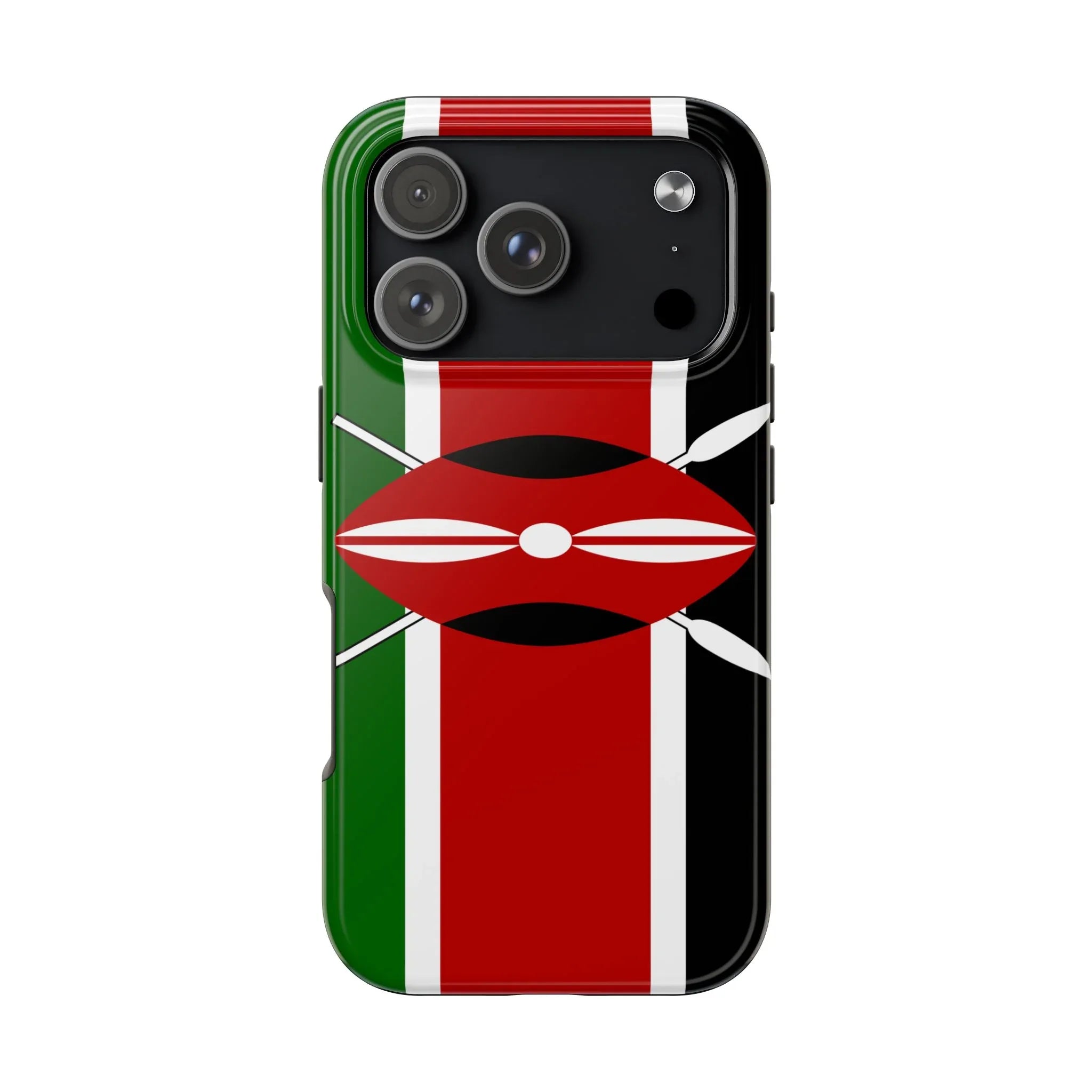Kenya Flag Tough Phone Case — Protective Tribal Shield Design - DiwaKi