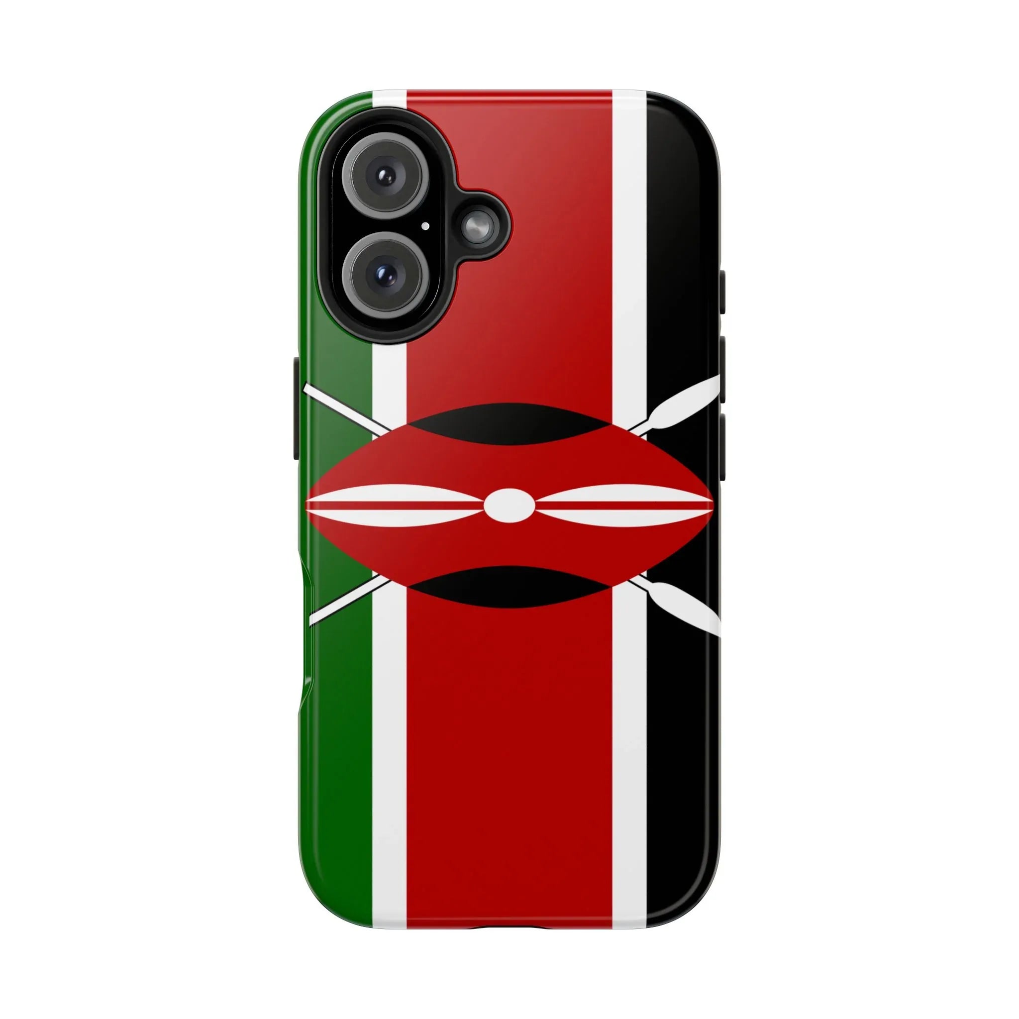 Kenya Flag Tough Phone Case — Protective Tribal Shield Design - DiwaKi