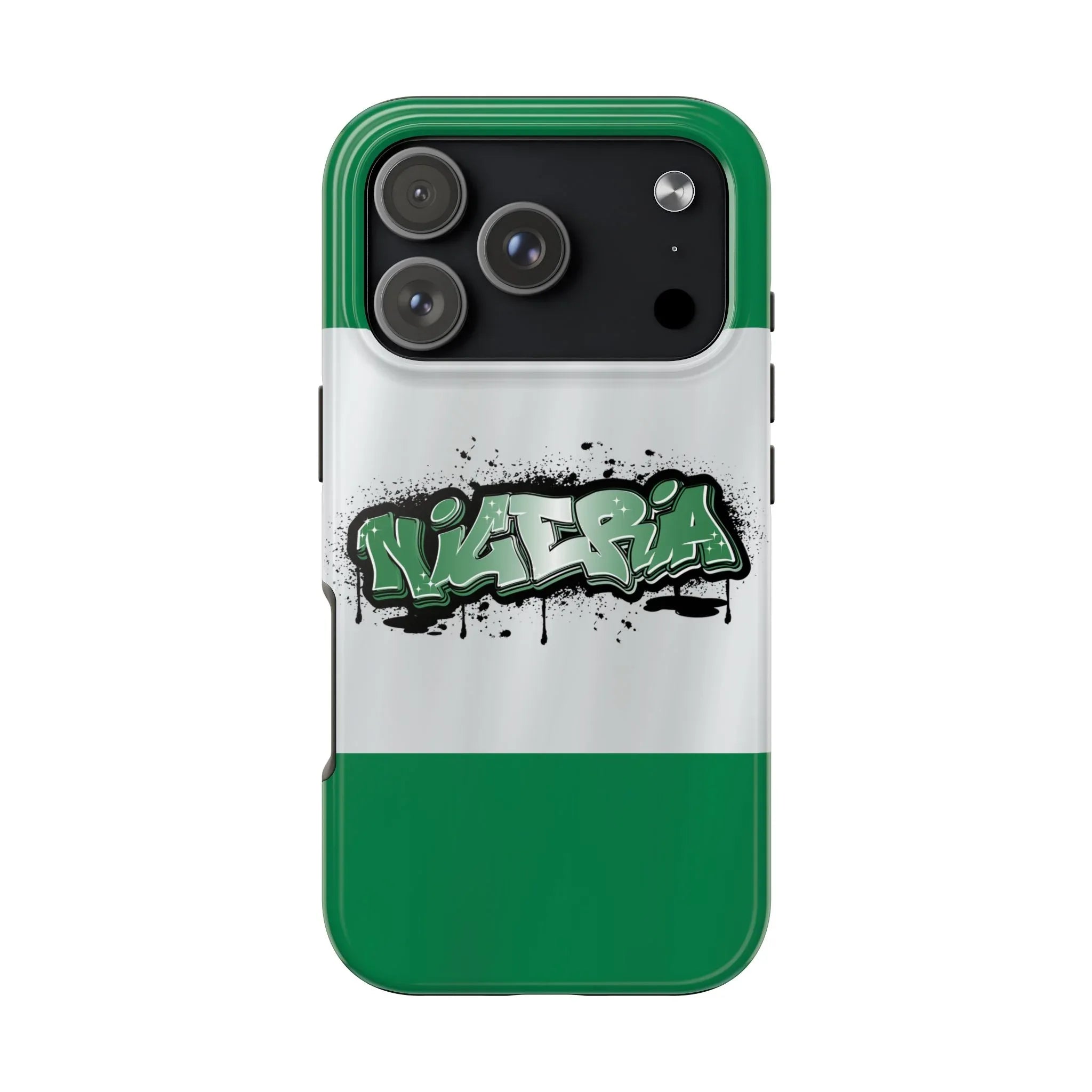 Tough Phone Case — Nigeria Flag Graffiti Design - DiwaKi
