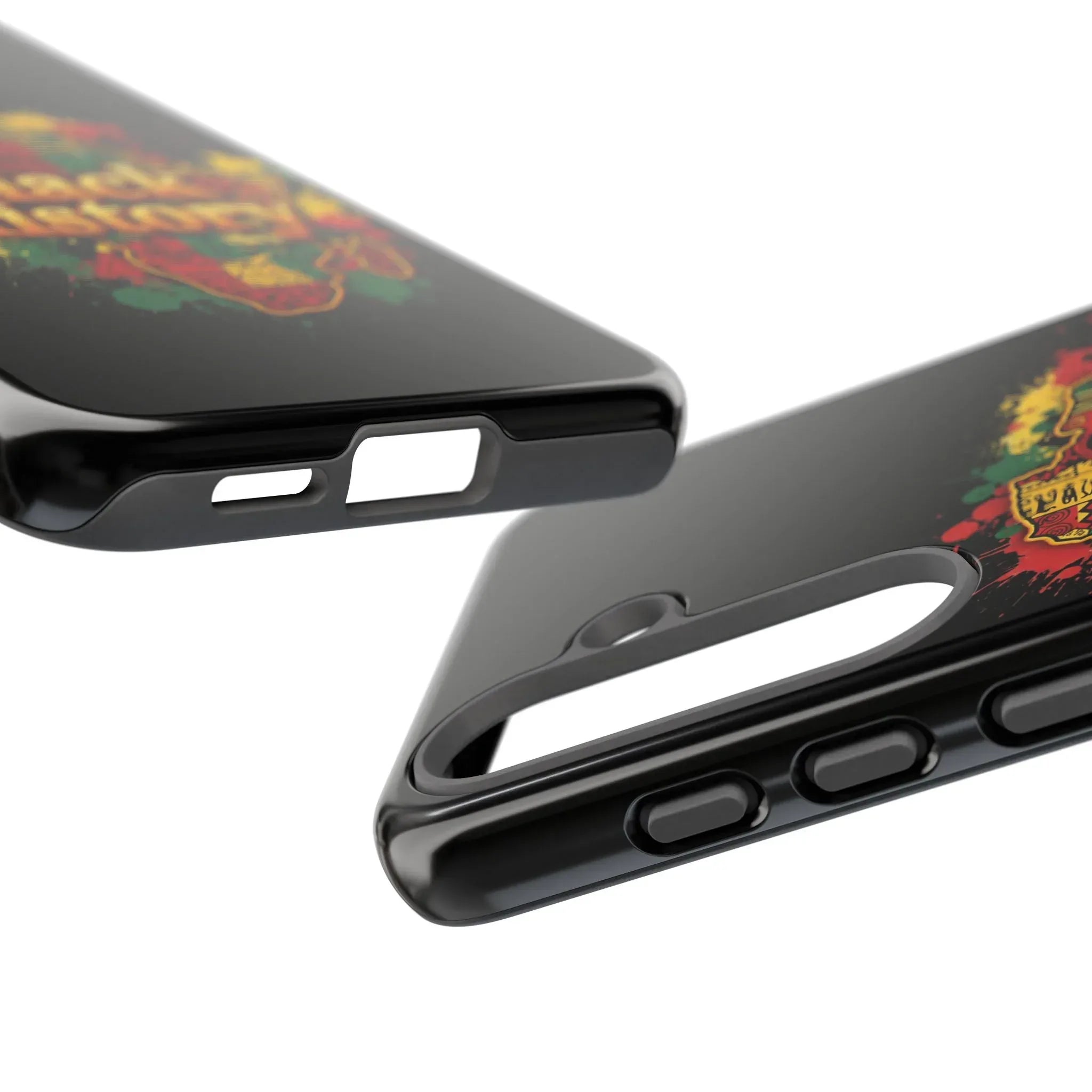 Black History Phone Case — Afrocentric Map Design, Bold Red‑Green‑Gold Splash - DiwaKi