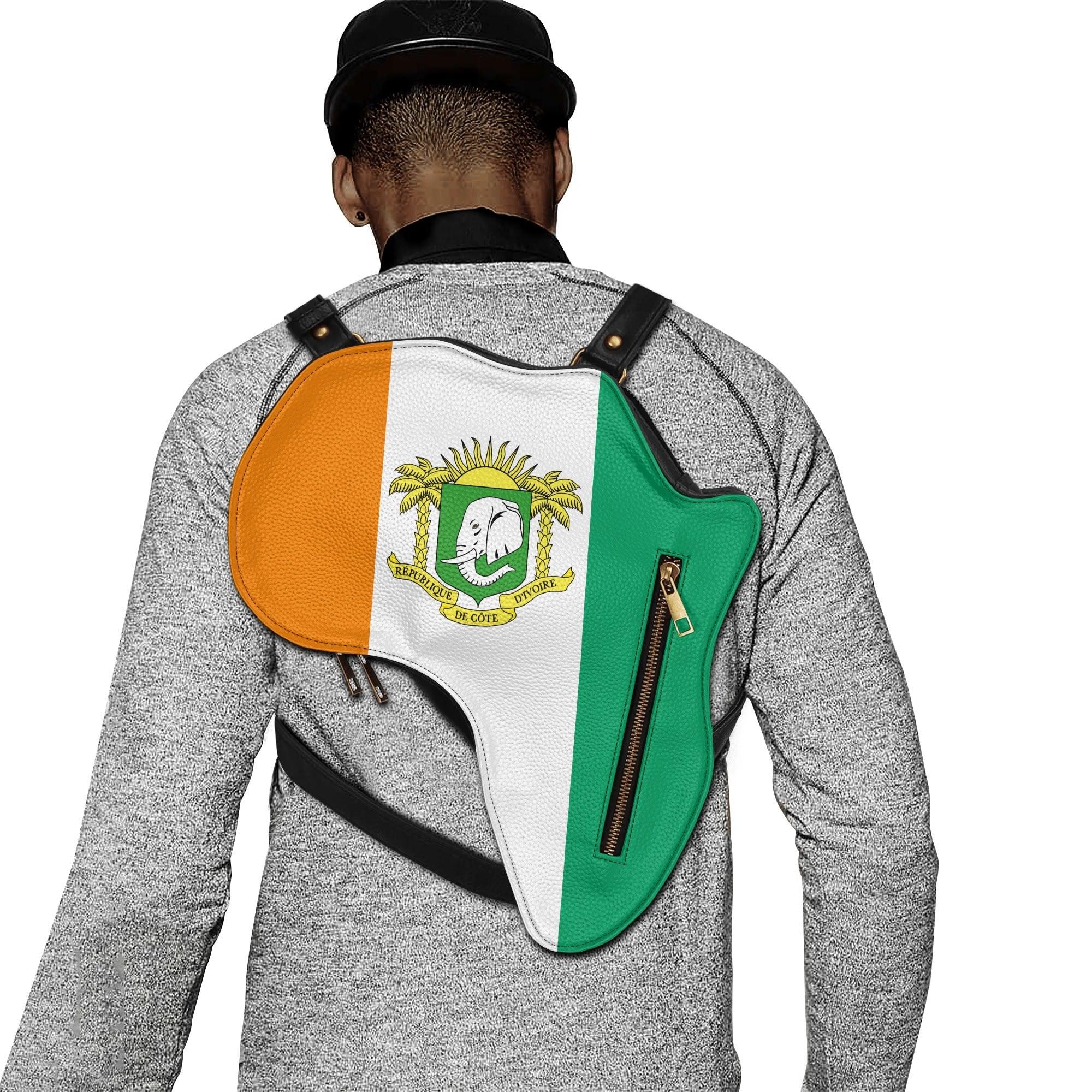 PU Leather Africa Map Bag for Cote d&