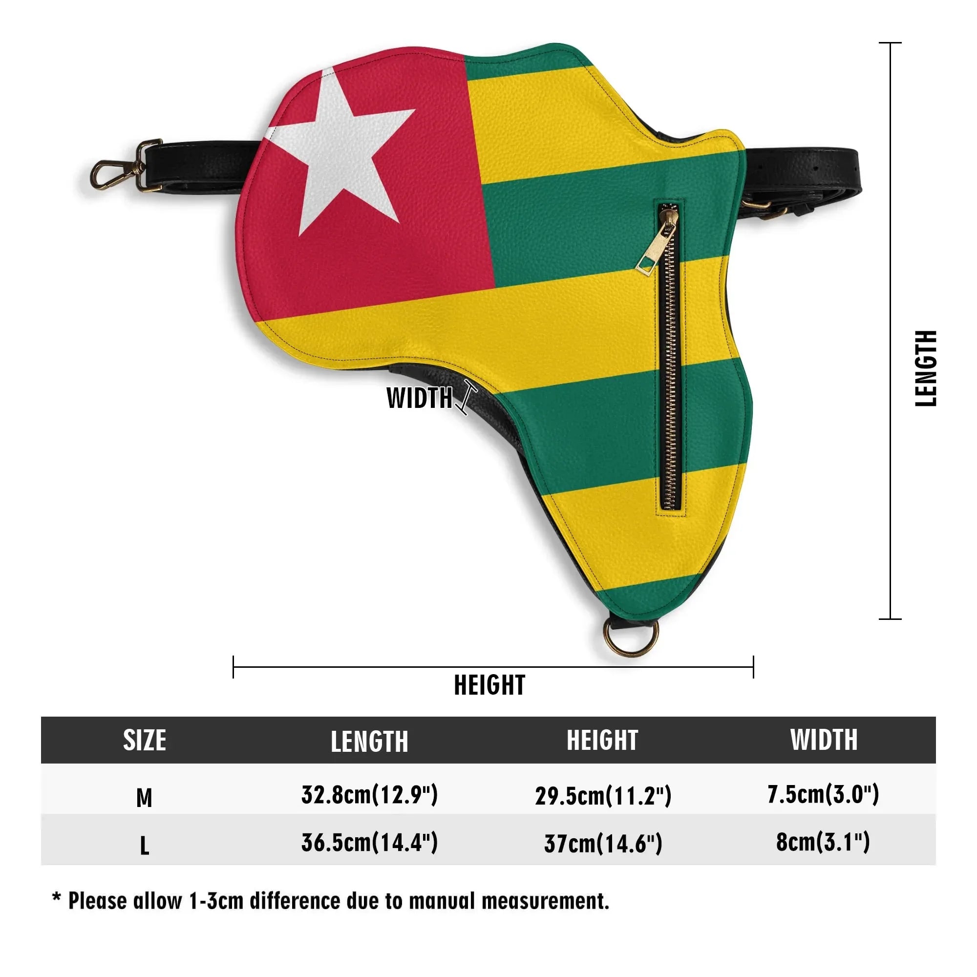 Africa Map Travel Backpack in Black & Brown PU Leather, Perfect for Togo Enthusiasts - DiwaKi