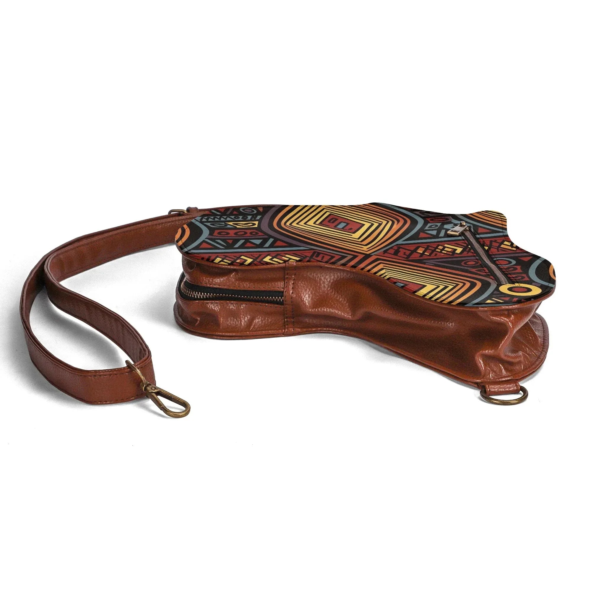 PU Leather Africa Map Bag for African wax print Lover Gift - DiwaKi