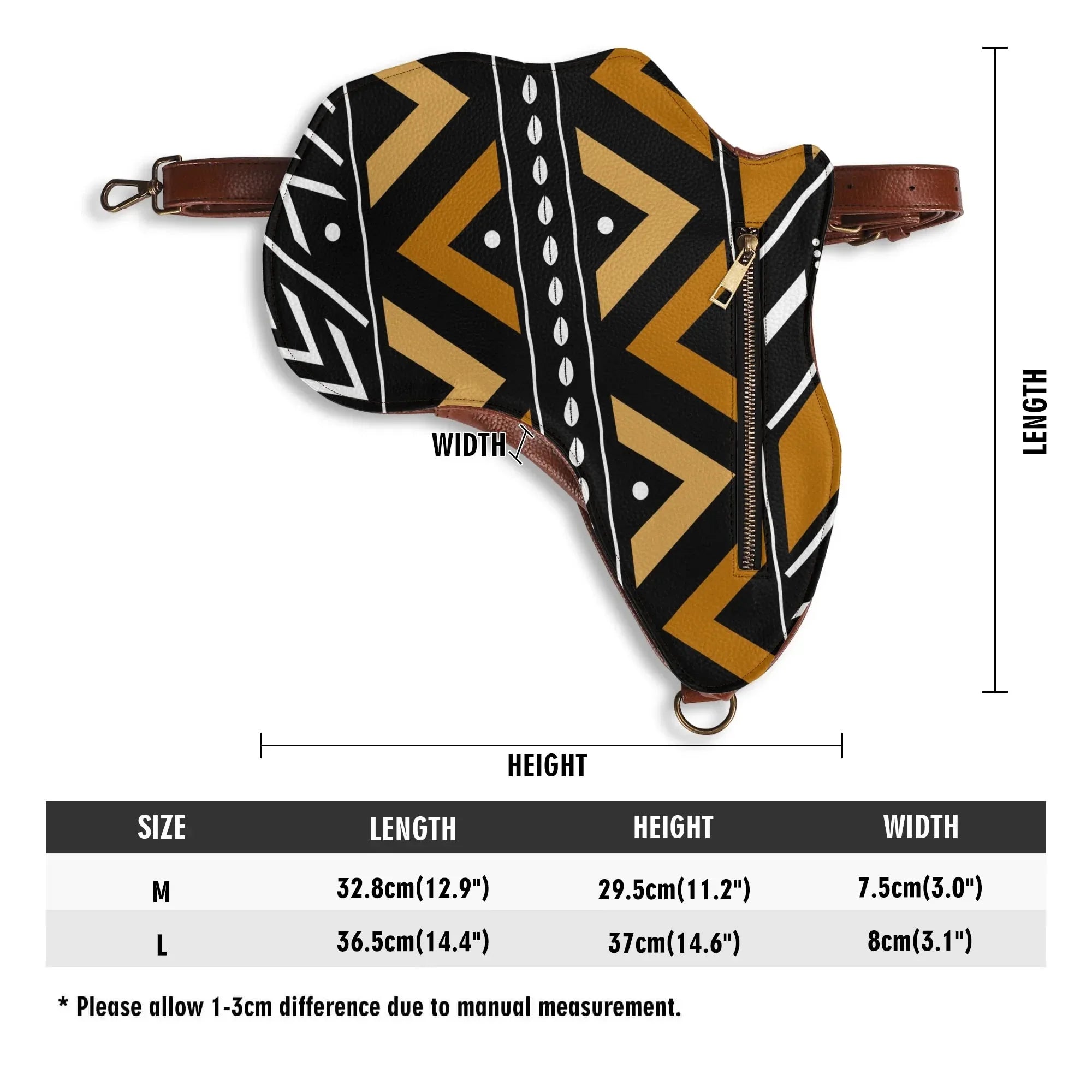 PU Leather Africa Map Bag for African mudcloth Lover Gift - DiwaKi