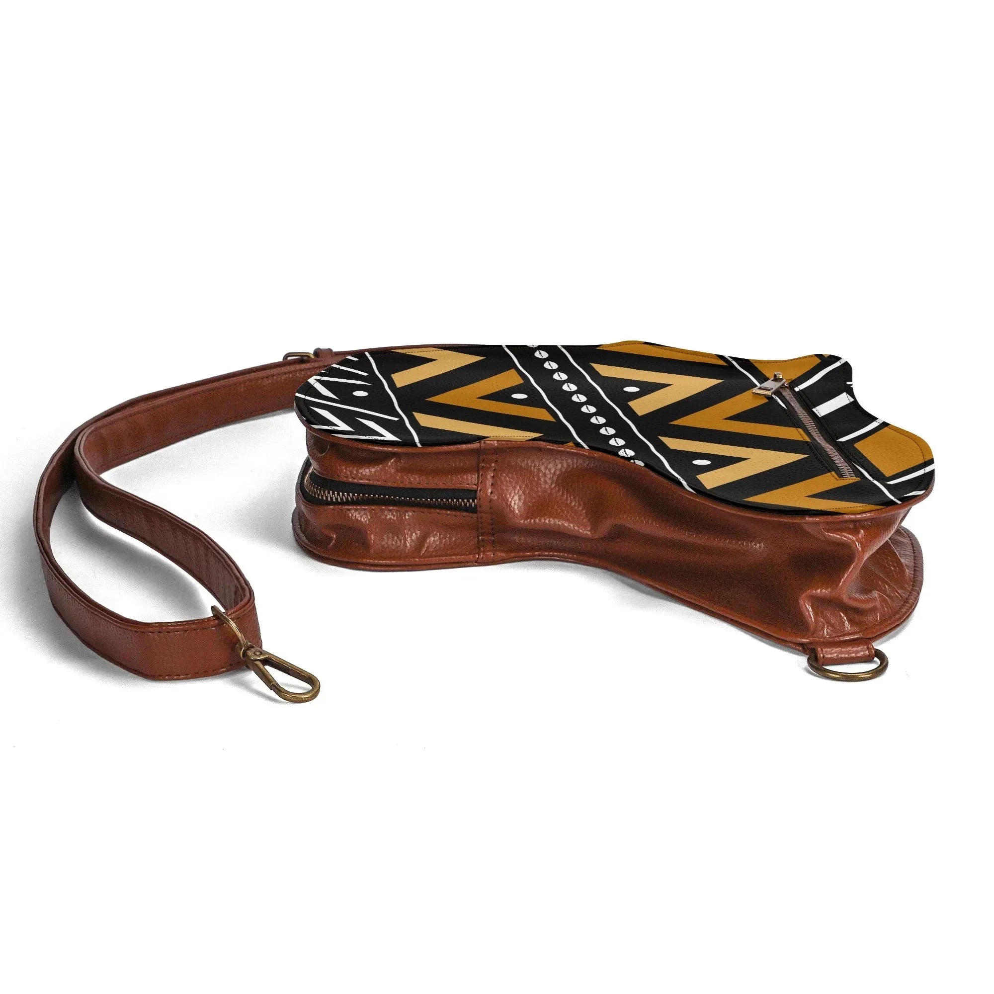 PU Leather Africa Map Bag for African mudcloth Lover Gift - DiwaKi