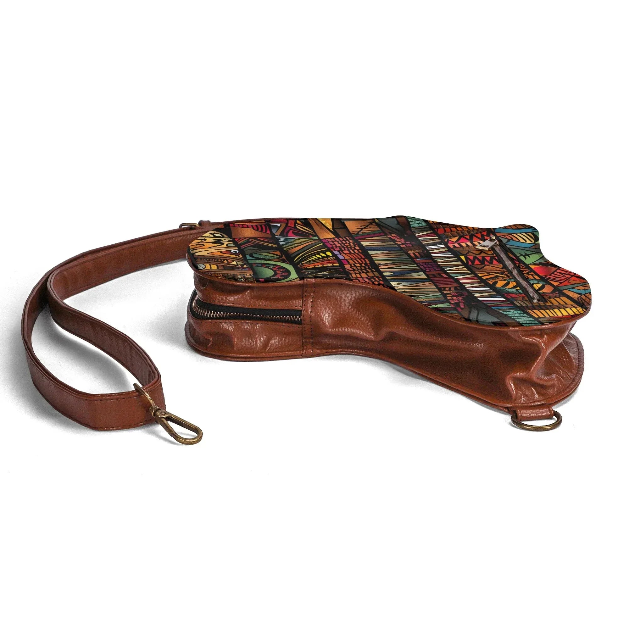 PU Leather Africa Map Bag for African wax print Lover Gift - DiwaKi