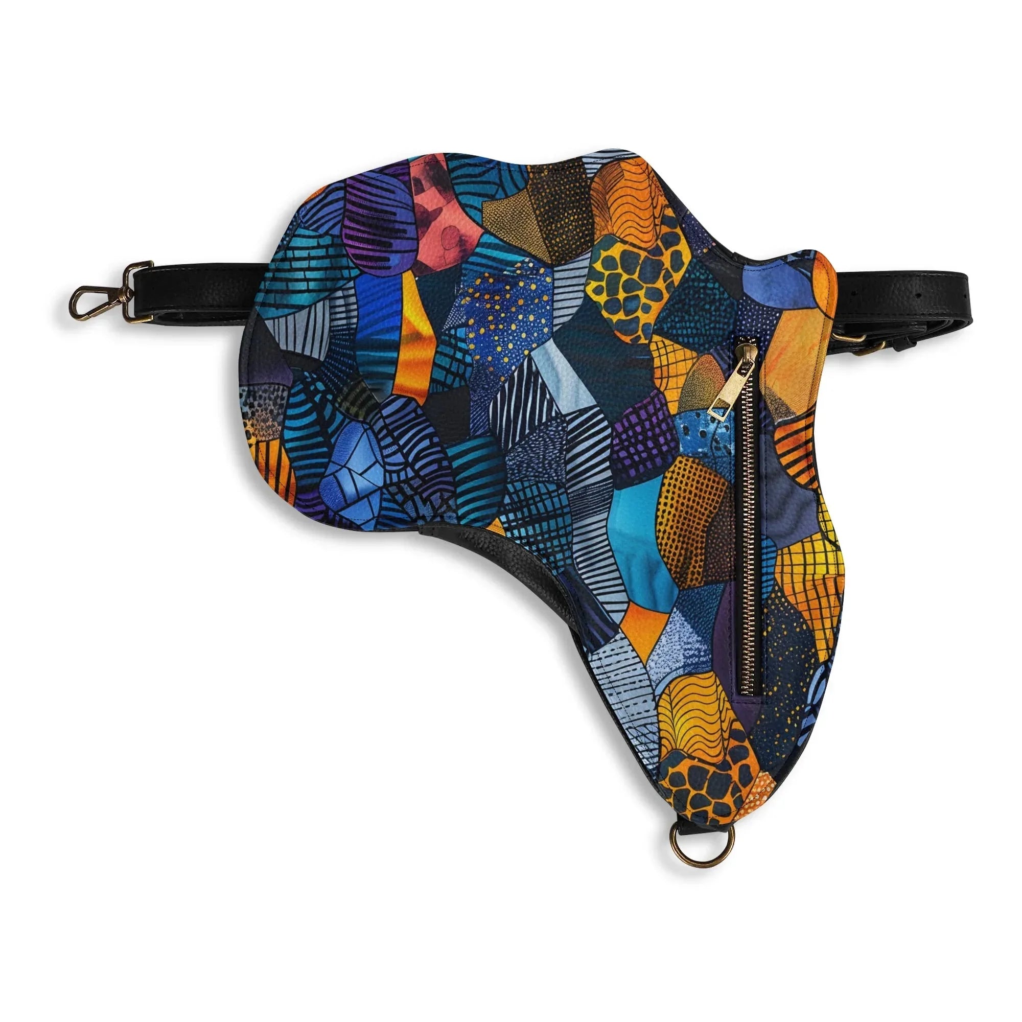 PU Leather Africa Map Bag for Africa wax colorful print Lover Gift - DiwaKi