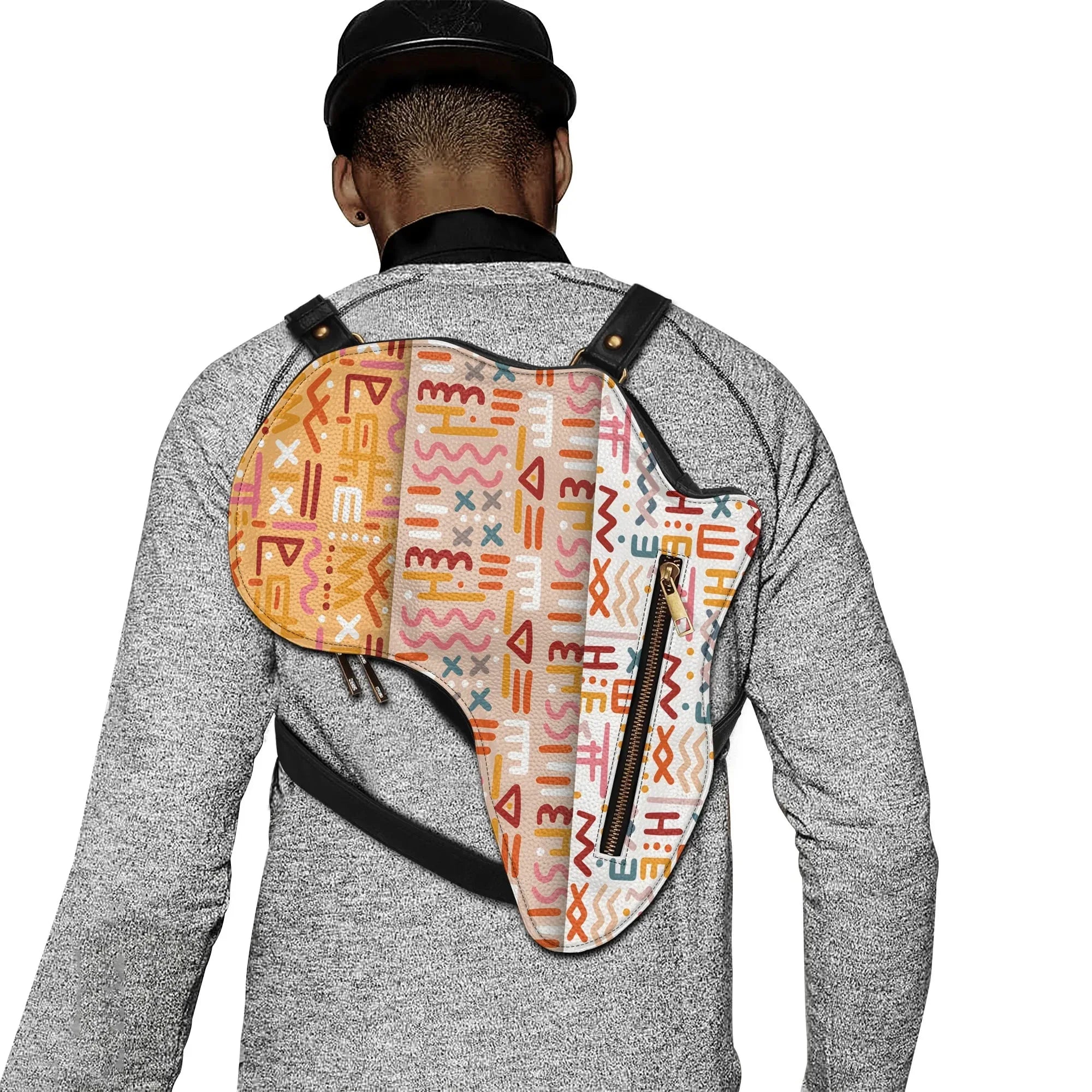 PU Leather Africa Map Bag for African bogolan Lover Gift - DiwaKi