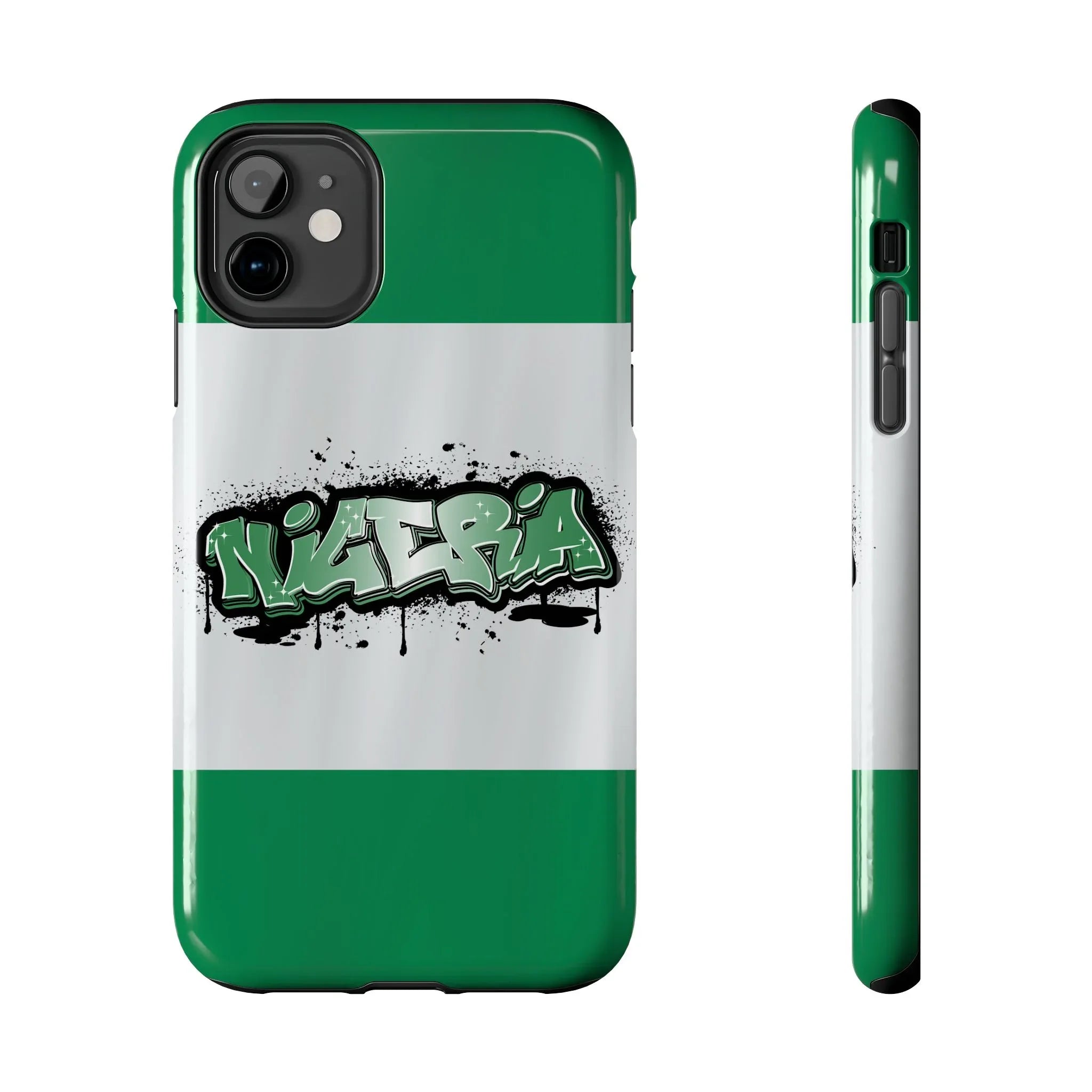 Tough Phone Case — Nigeria Flag Graffiti Design - DiwaKi