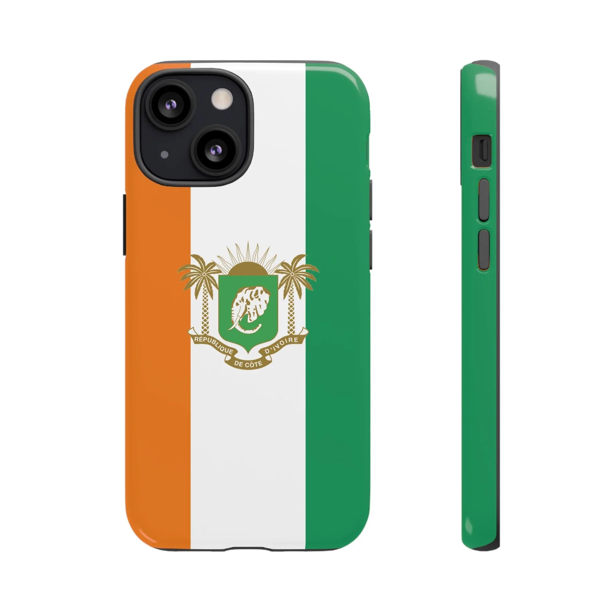 Ivory Coast Flag Tough Phone Case — Orange White Green Shield Crest - DiwaKi