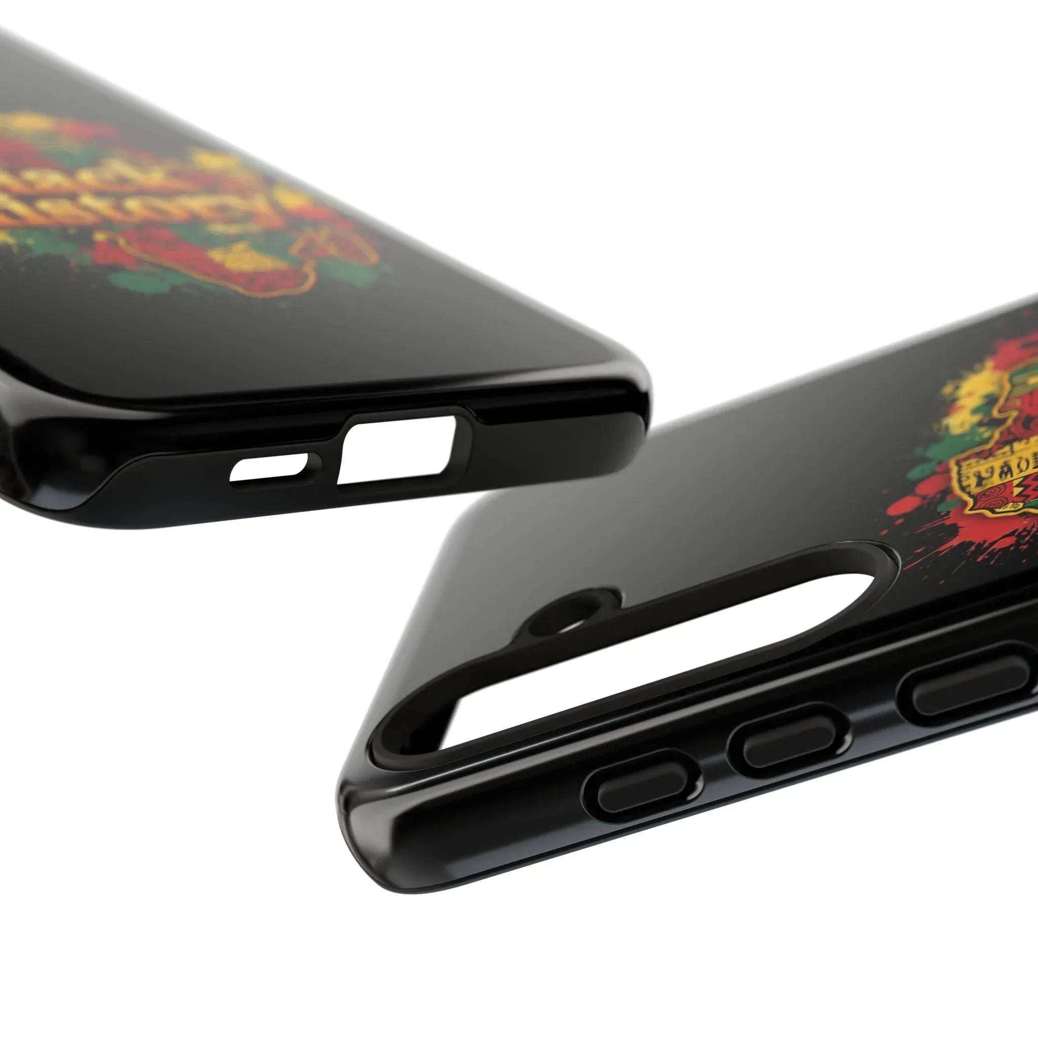 Black History Phone Case — Afrocentric Map Design, Bold Red‑Green‑Gold Splash - DiwaKi