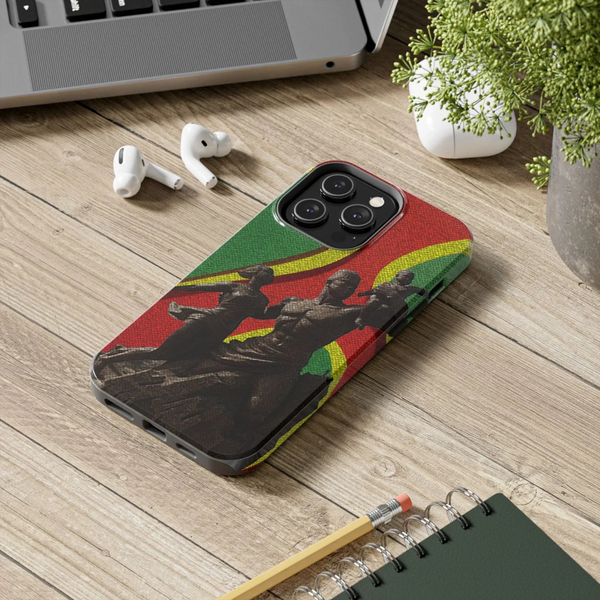 Senegal Tough Phone Case — Liberation Monument Retro Red, Green & Yellow Design - DiwaKi