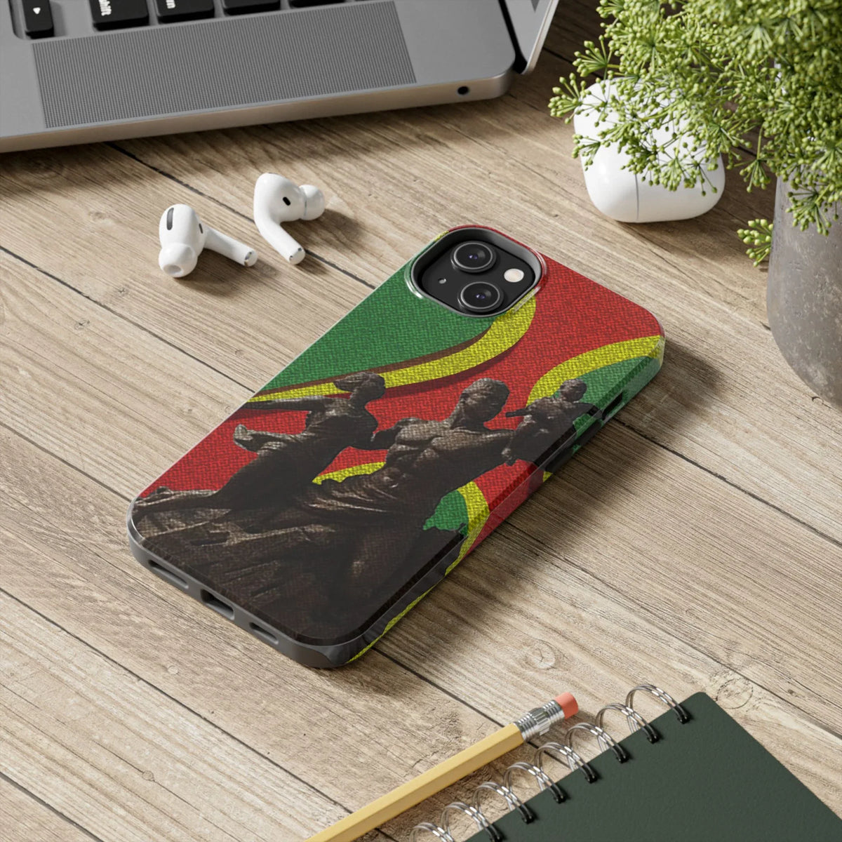 Senegal Tough Phone Case — Liberation Monument Retro Red, Green & Yellow Design - DiwaKi