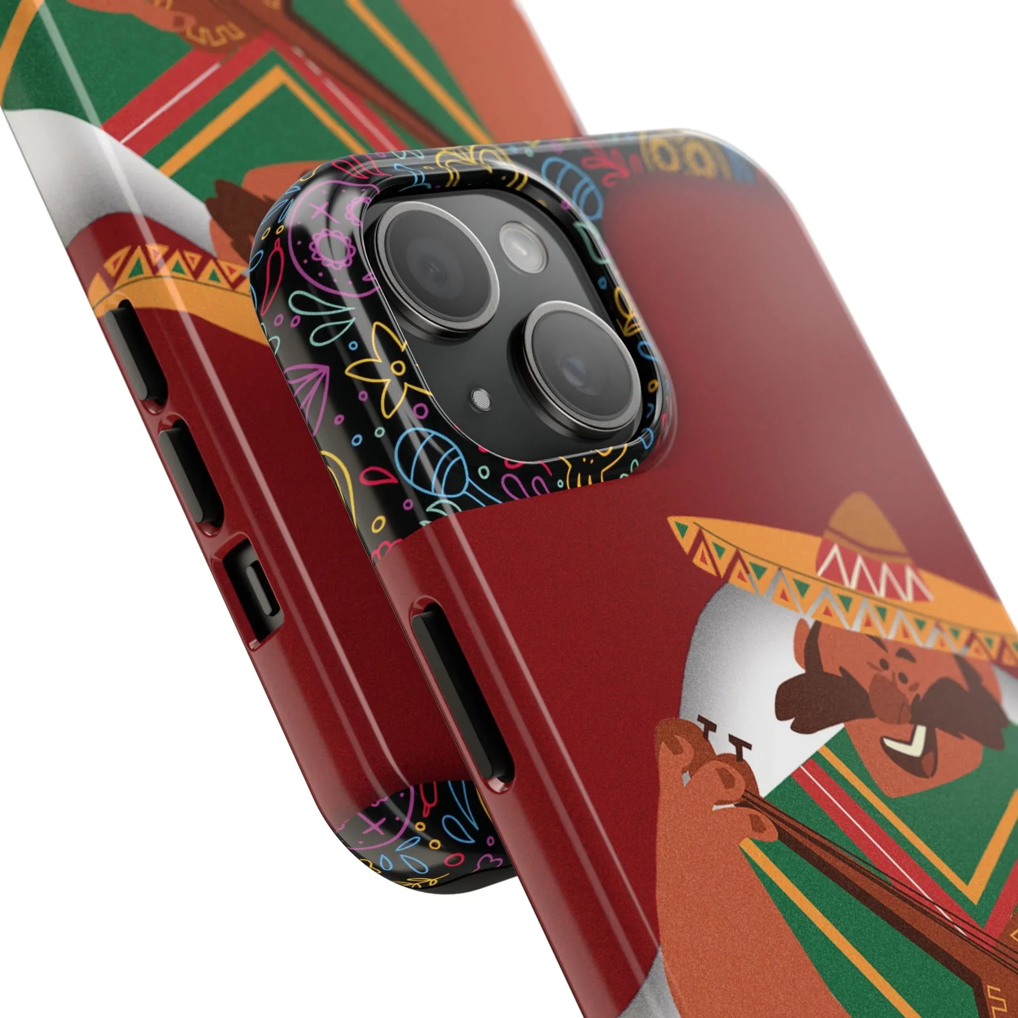 Mexico Mariachi Guitarist Tough Phone Case — Colorful Mexican Folk Art iPhone Cover - DiwaKi