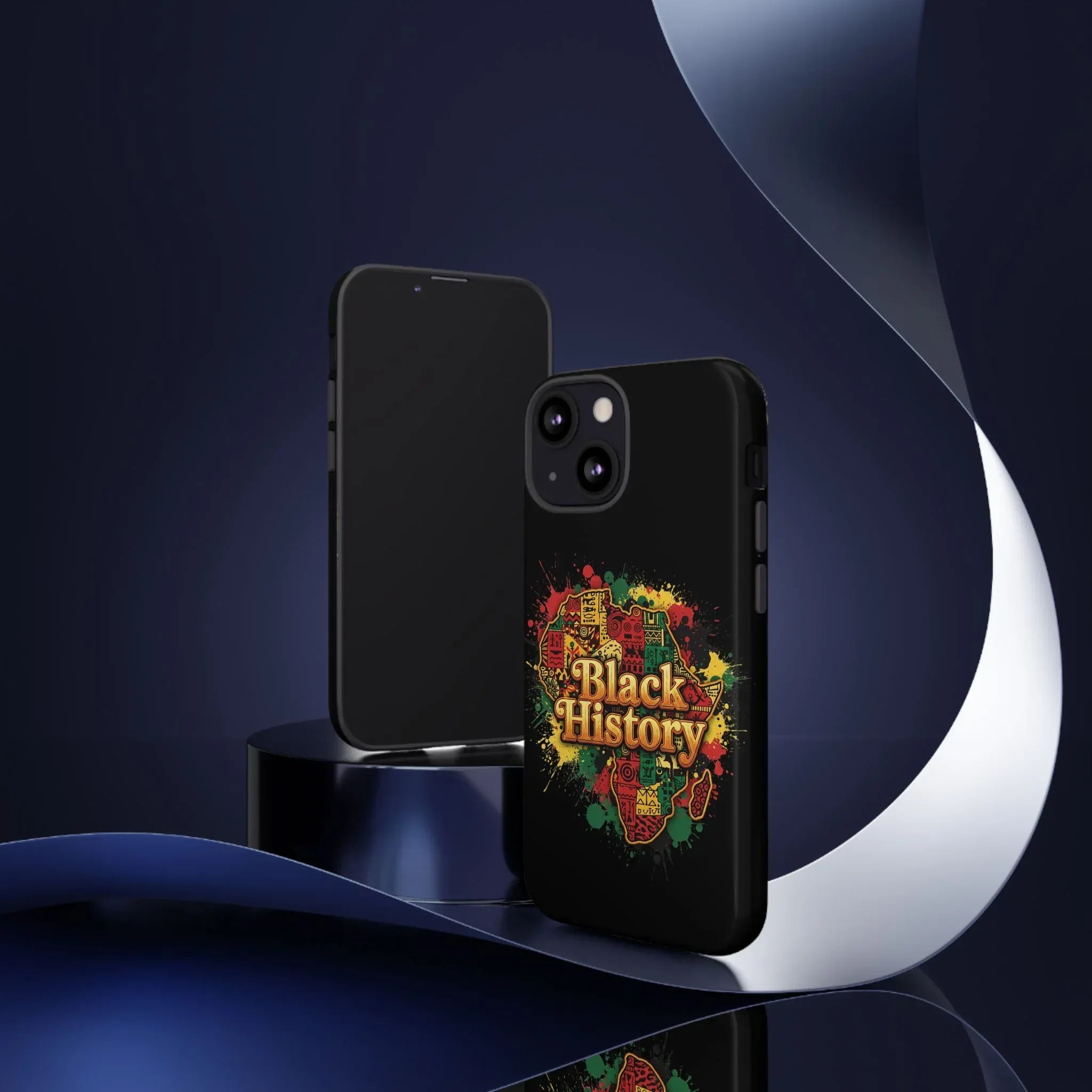 Black History Phone Case — Afrocentric Map Design, Bold Red‑Green‑Gold Splash - DiwaKi