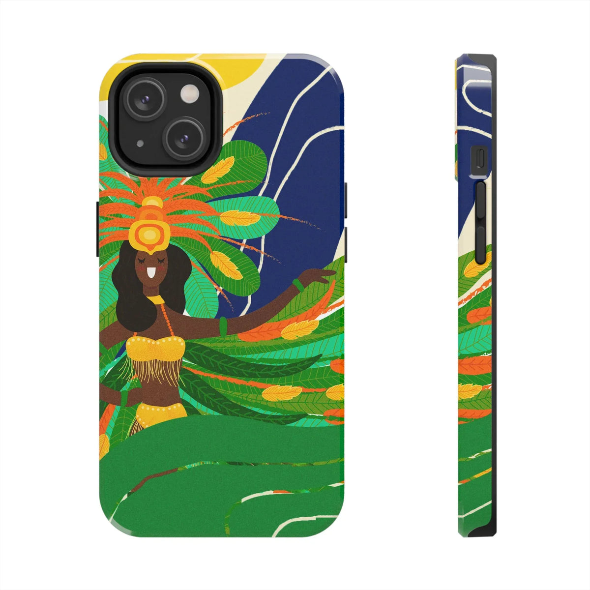 Brazil carnival Tough Phone Case — Statue of Liberty & American Flag Design - DiwaKi