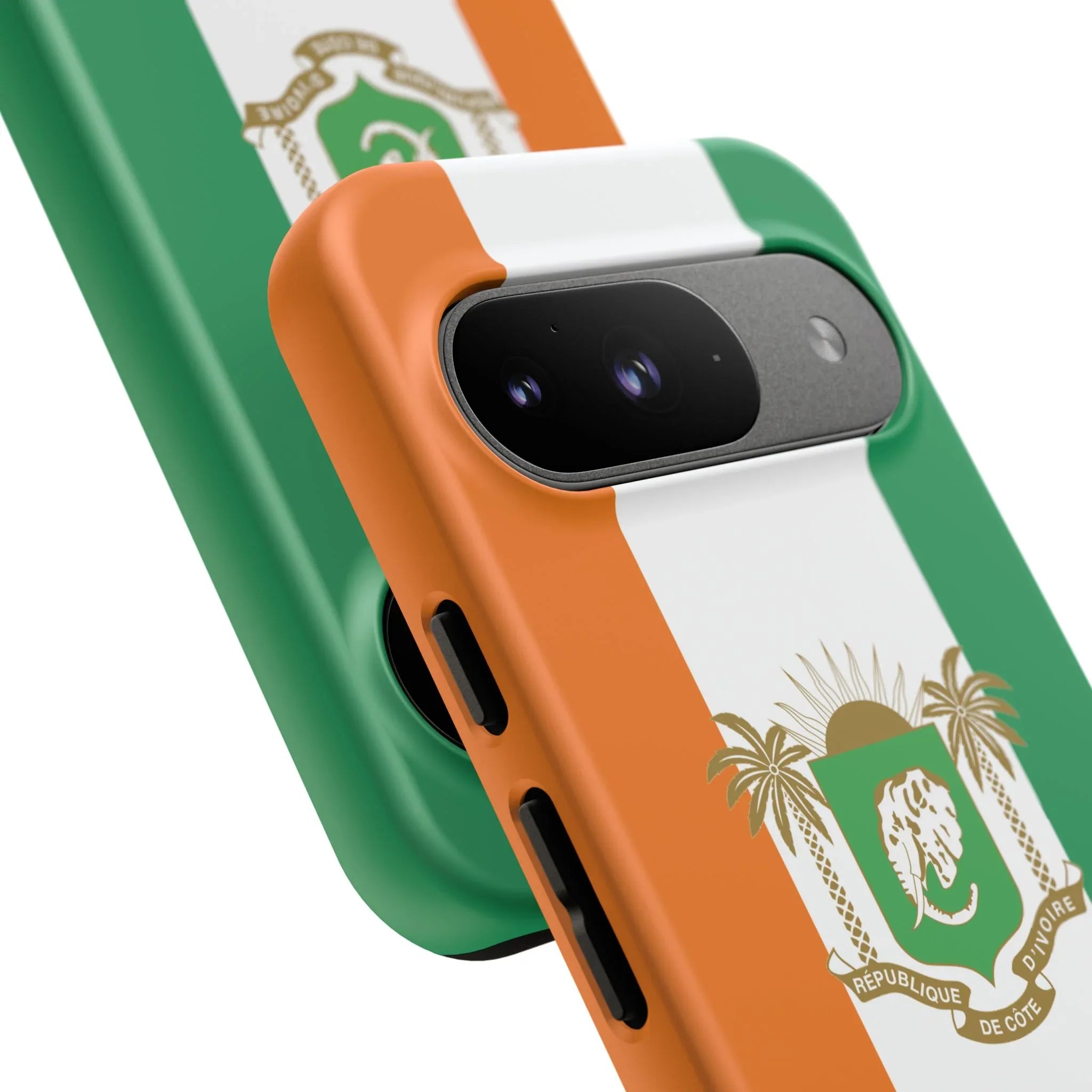 Ivory Coast Flag Tough Phone Case — Orange White Green Shield Crest - DiwaKi