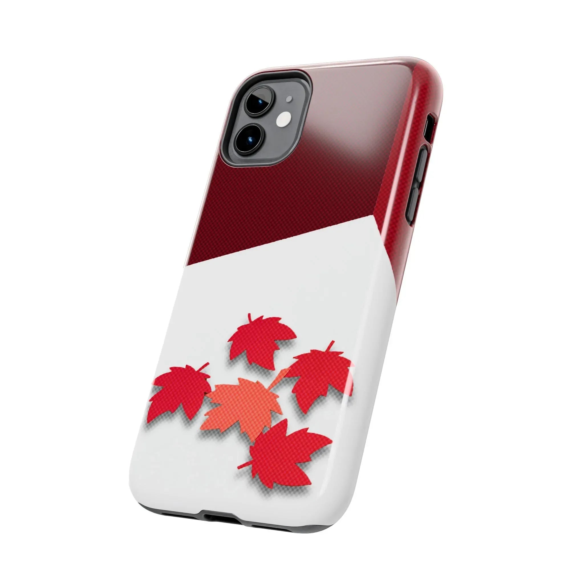 Canada Autumn Maple Tough Phone Case — Red & White Protective Fall Design - DiwaKi