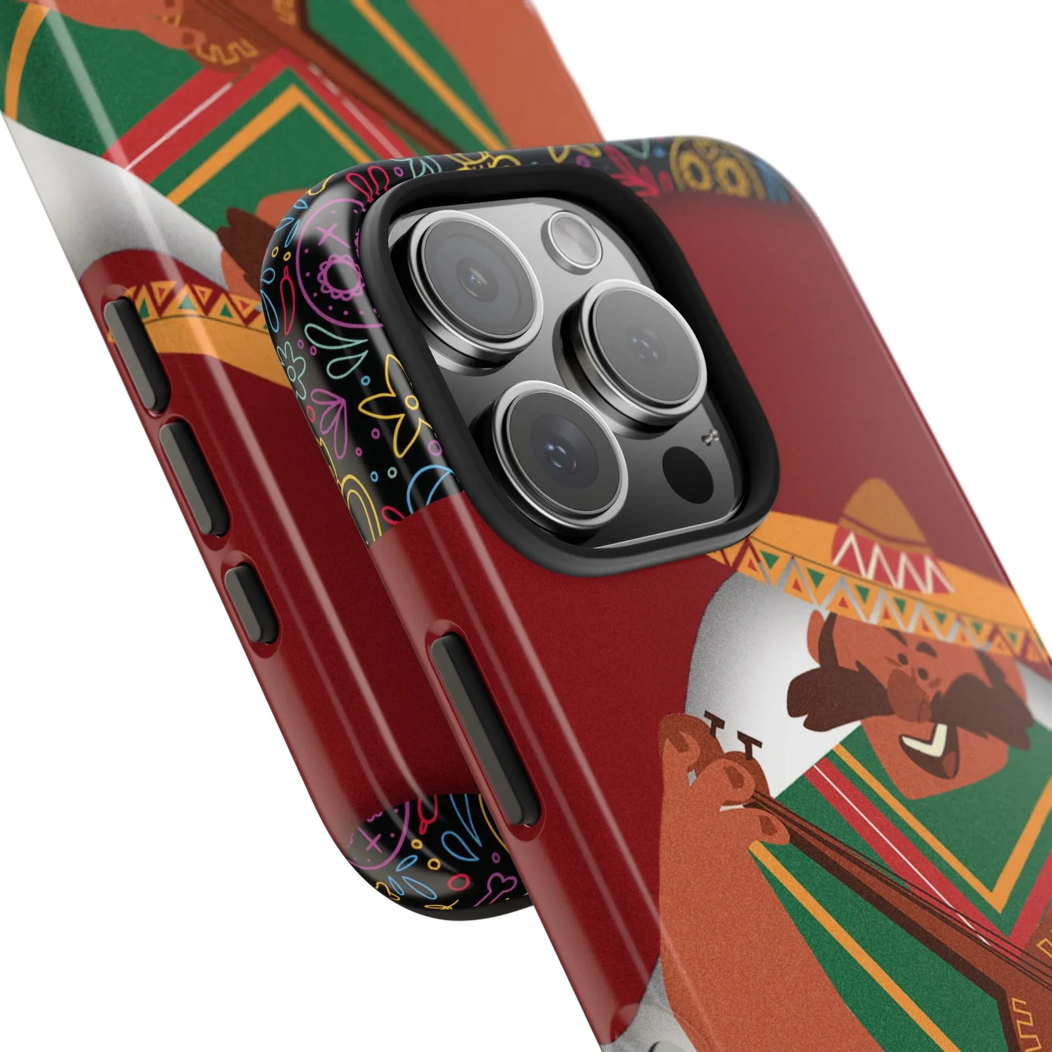 Mexico Mariachi Guitarist Tough Phone Case — Colorful Mexican Folk Art iPhone Cover - DiwaKi