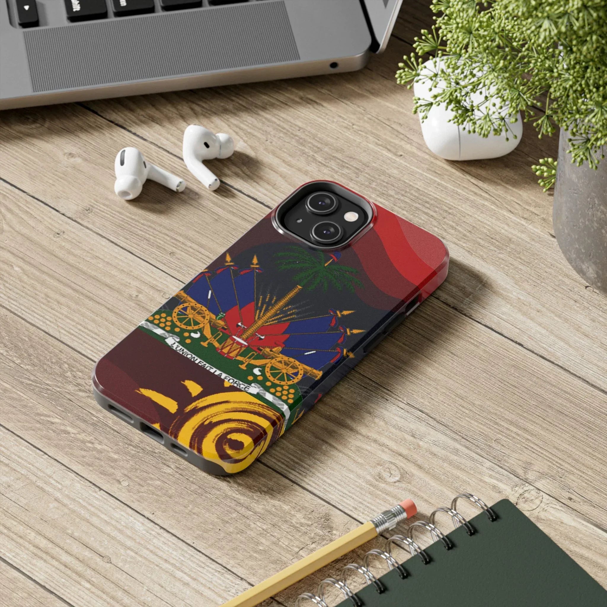 Haiti Coat of Arms Tough Phone Case — Patriotic Haitian Flag Protective Cover - DiwaKi