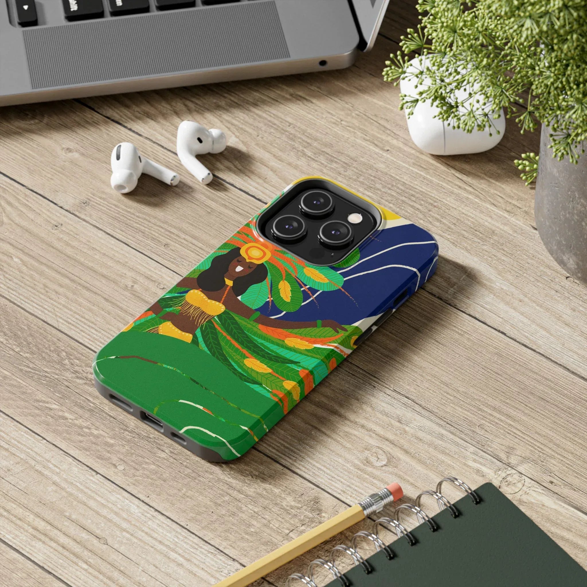 Brazil carnival Tough Phone Case — Statue of Liberty & American Flag Design - DiwaKi