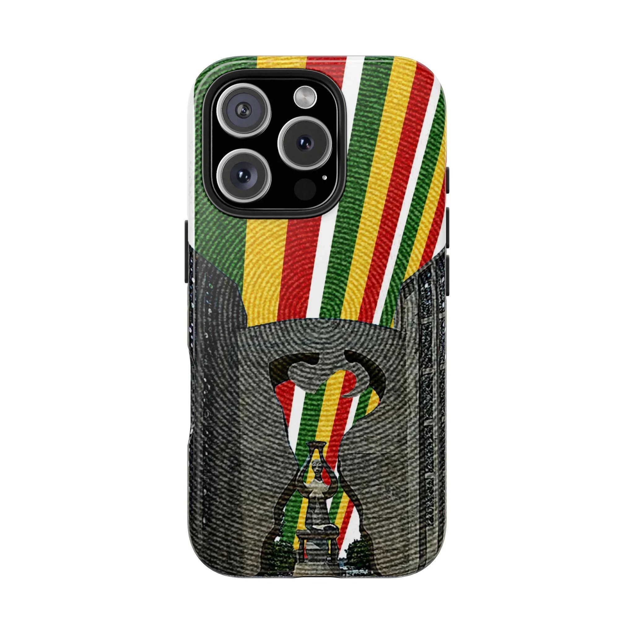 Togo Tough Phone Case — Durable Denim Look with Red Yellow Green Design - DiwaKi