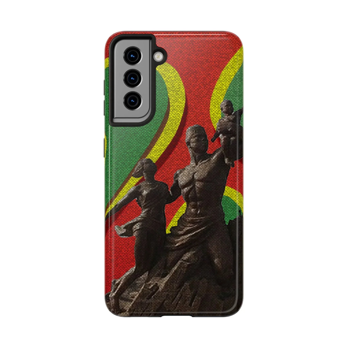 Senegal Tough Phone Case — Liberation Monument Retro Red, Green & Yellow Design - DiwaKi