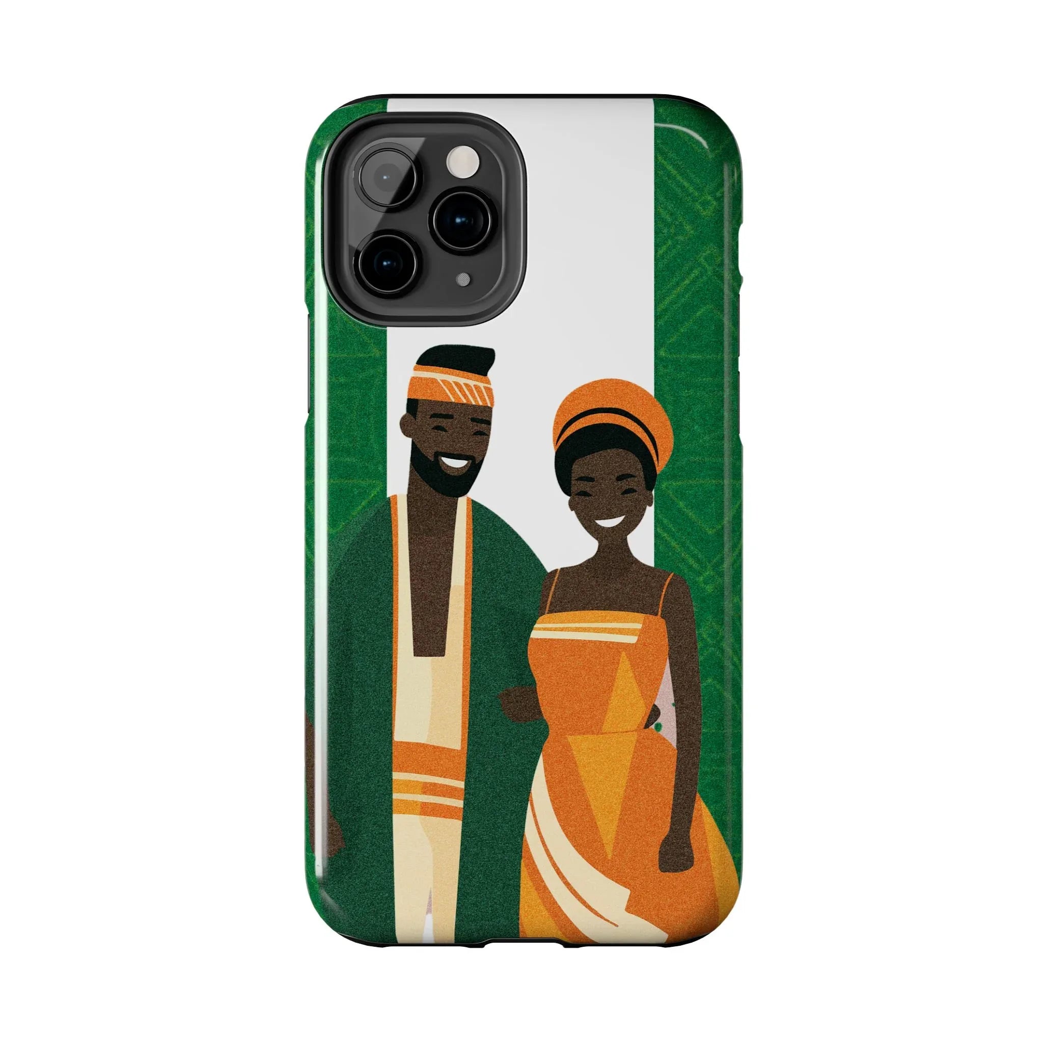 Tough Phone Case — Afrocentric Nigerian Couple Illustration, Protective Hard-Shell Phone Cover - DiwaKi
