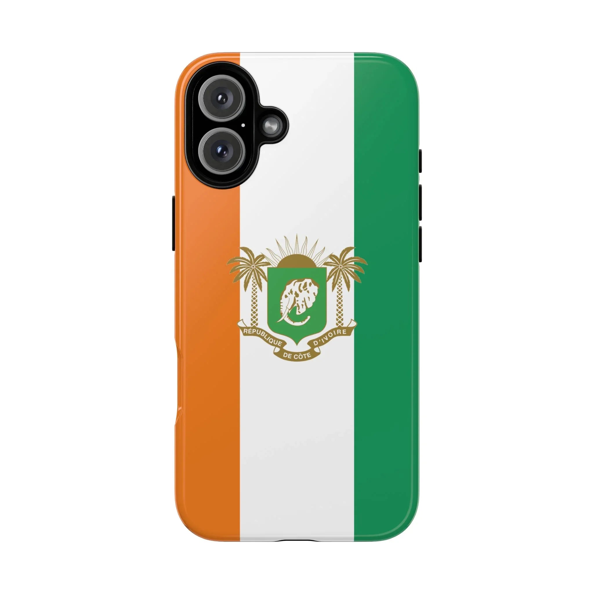 Ivory Coast Flag Tough Phone Case — Orange White Green Shield Crest - DiwaKi