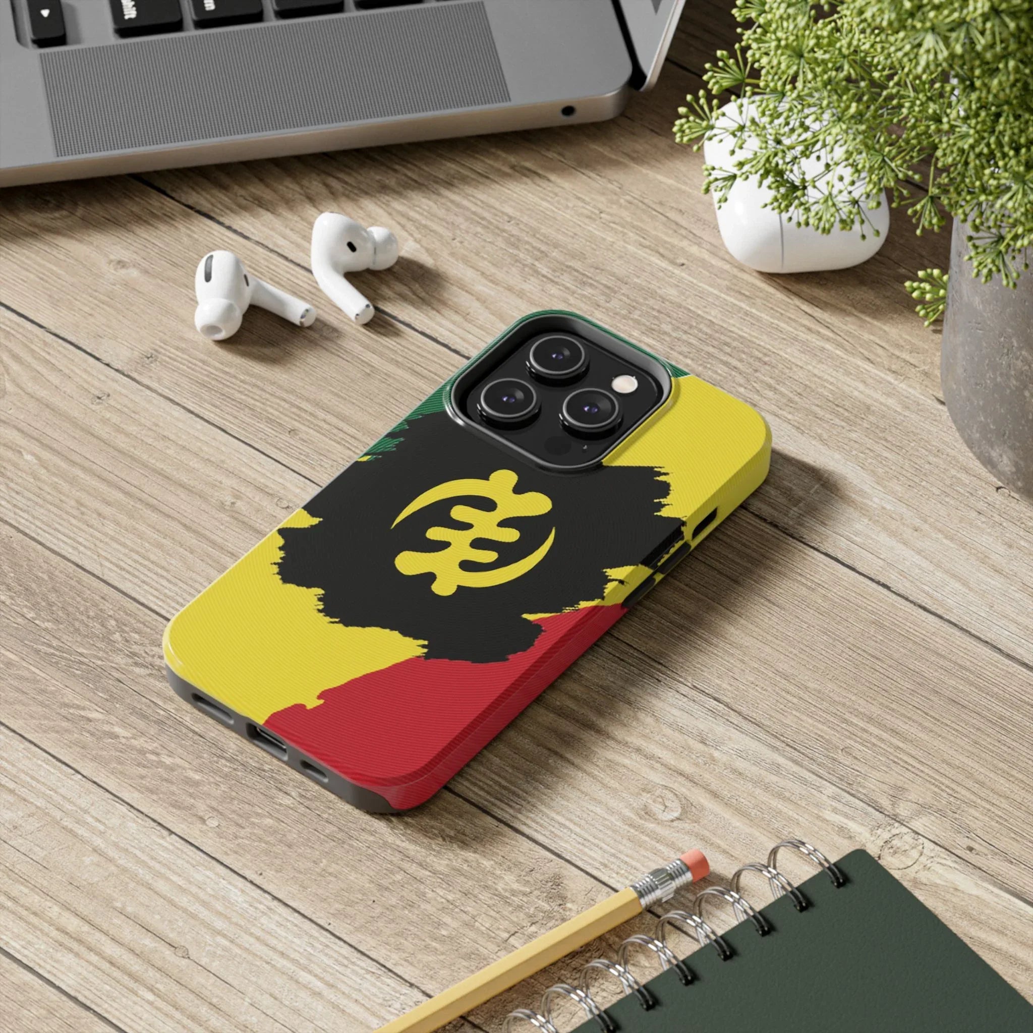 Sankofa Tough Phone Case — Shockproof Protective Phone Cover with Ghana Adinkra Symbol - DiwaKi