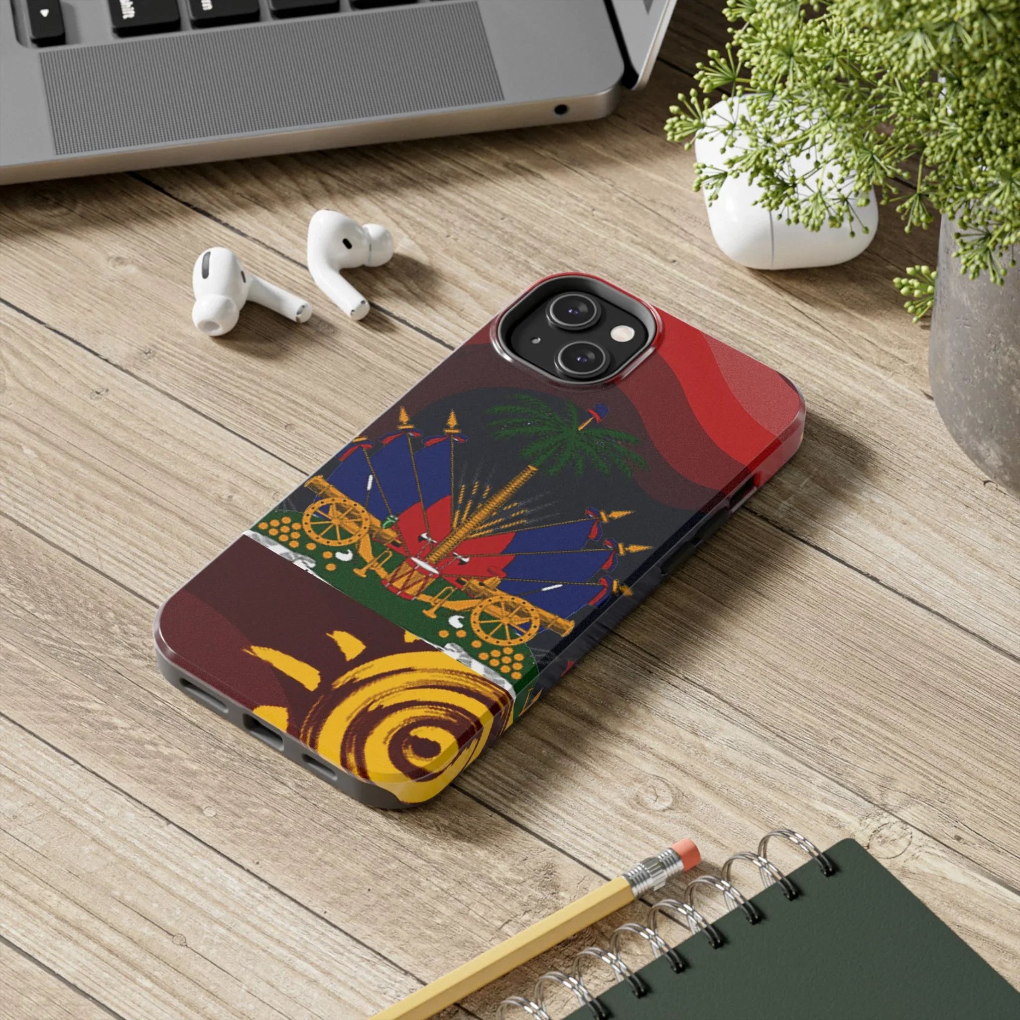 Haiti Coat of Arms Tough Phone Case — Patriotic Haitian Flag Protective Cover - DiwaKi