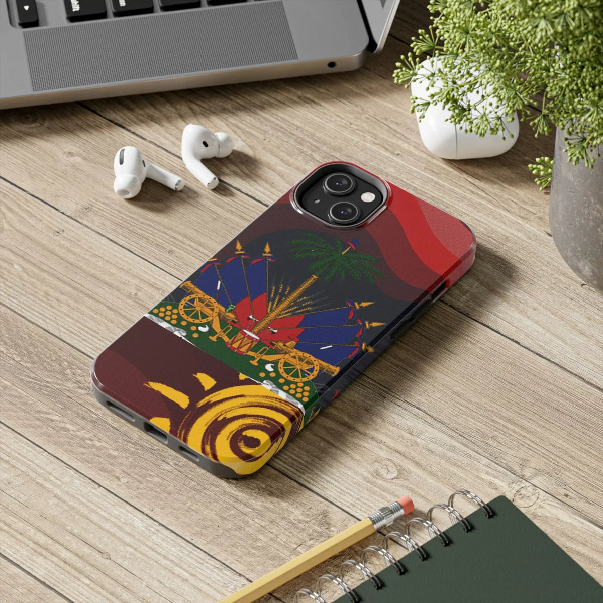 Haiti Coat of Arms Tough Phone Case — Patriotic Haitian Flag Protective Cover - DiwaKi