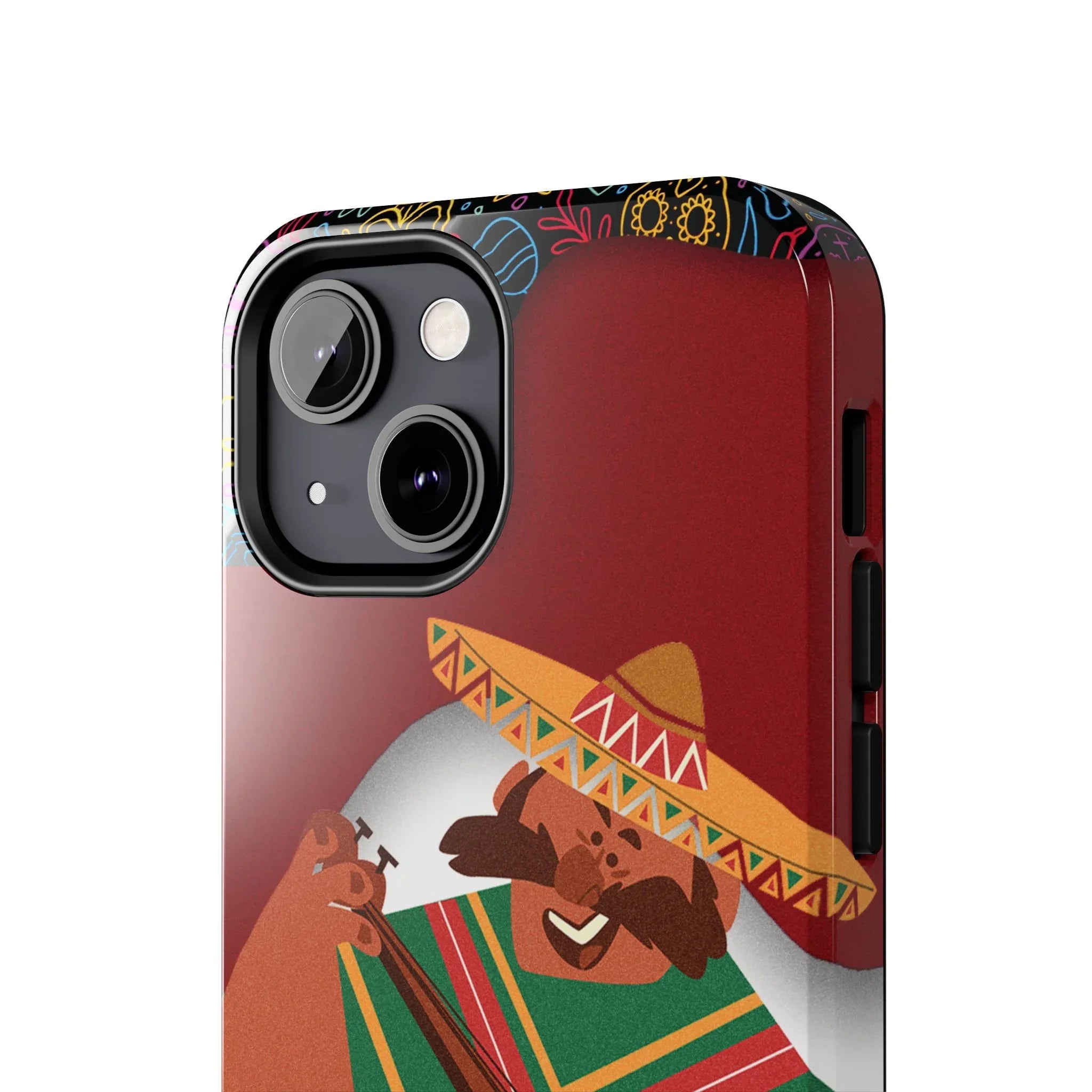 Mexico Mariachi Guitarist Tough Phone Case — Colorful Mexican Folk Art iPhone Cover - DiwaKi