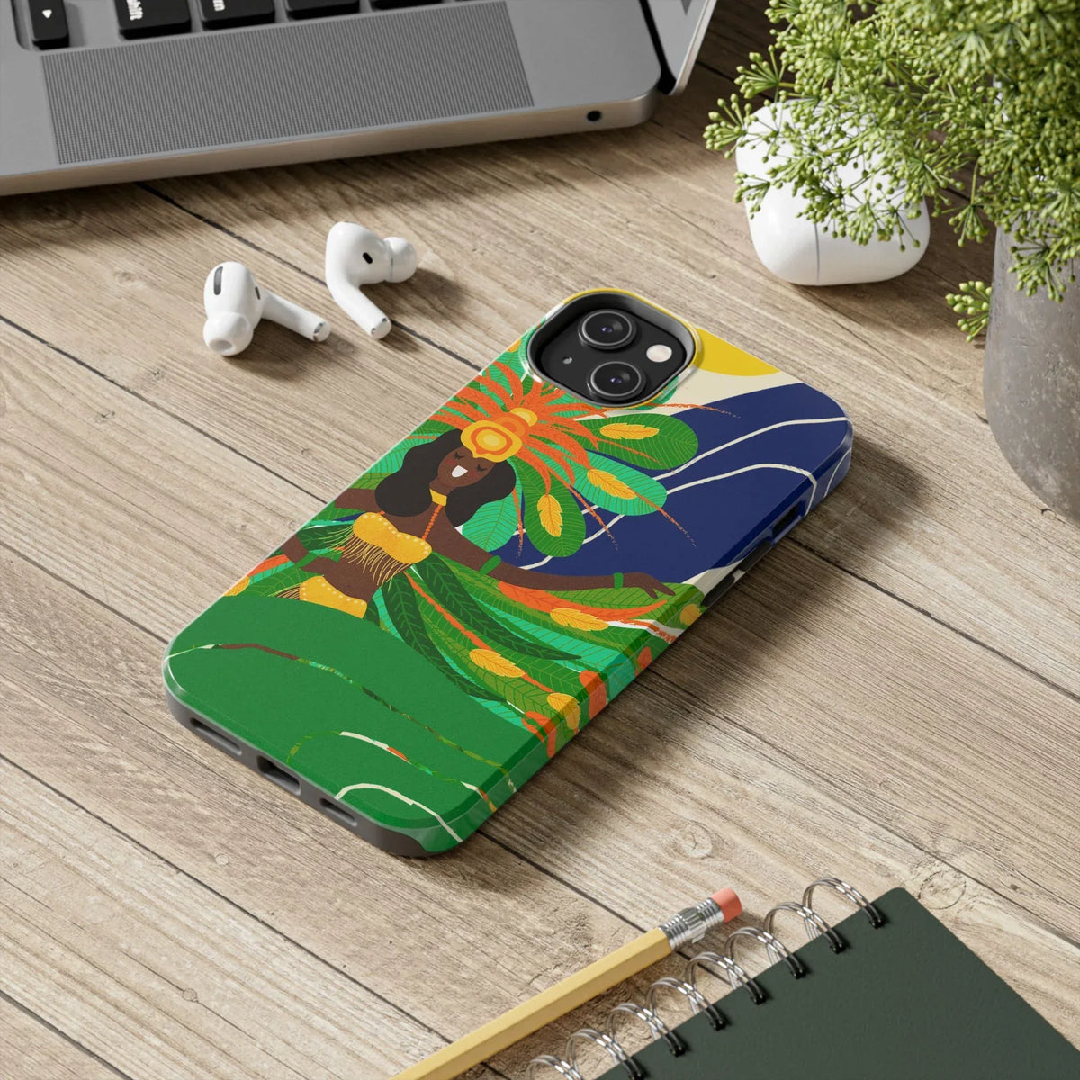 Brazil carnival Tough Phone Case — Statue of Liberty & American Flag Design - DiwaKi