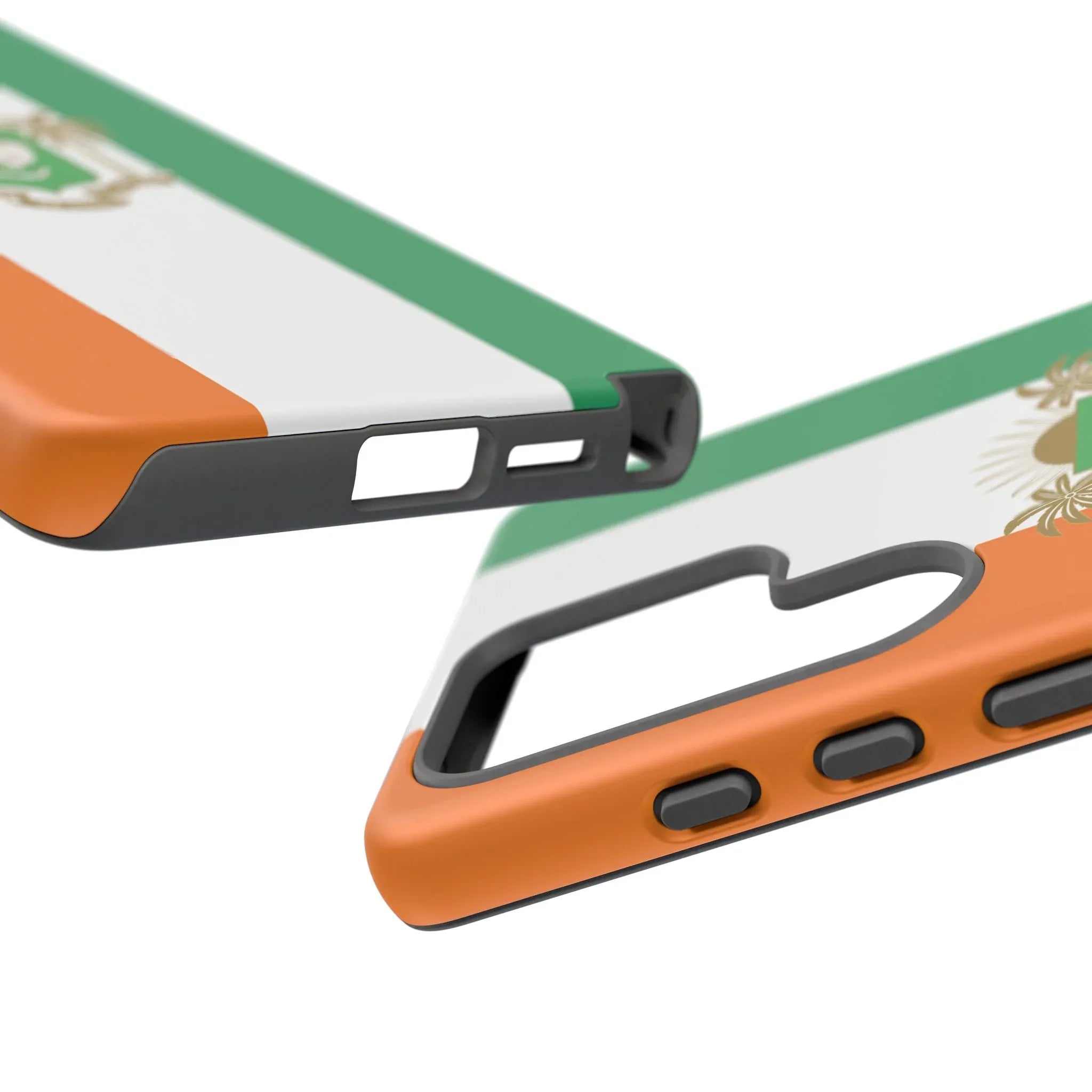 Ivory Coast Flag Tough Phone Case — Orange White Green Shield Crest - DiwaKi
