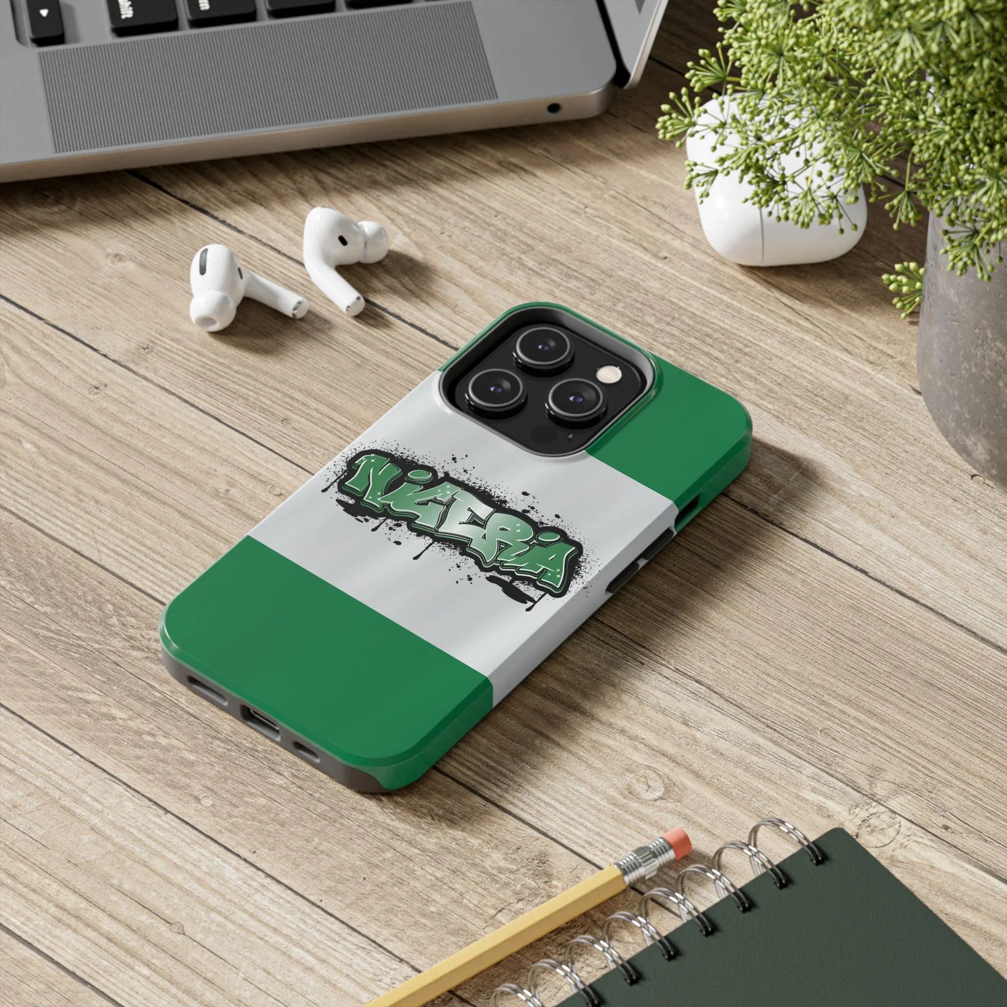 Tough Phone Case — Nigeria Flag Graffiti Design - DiwaKi