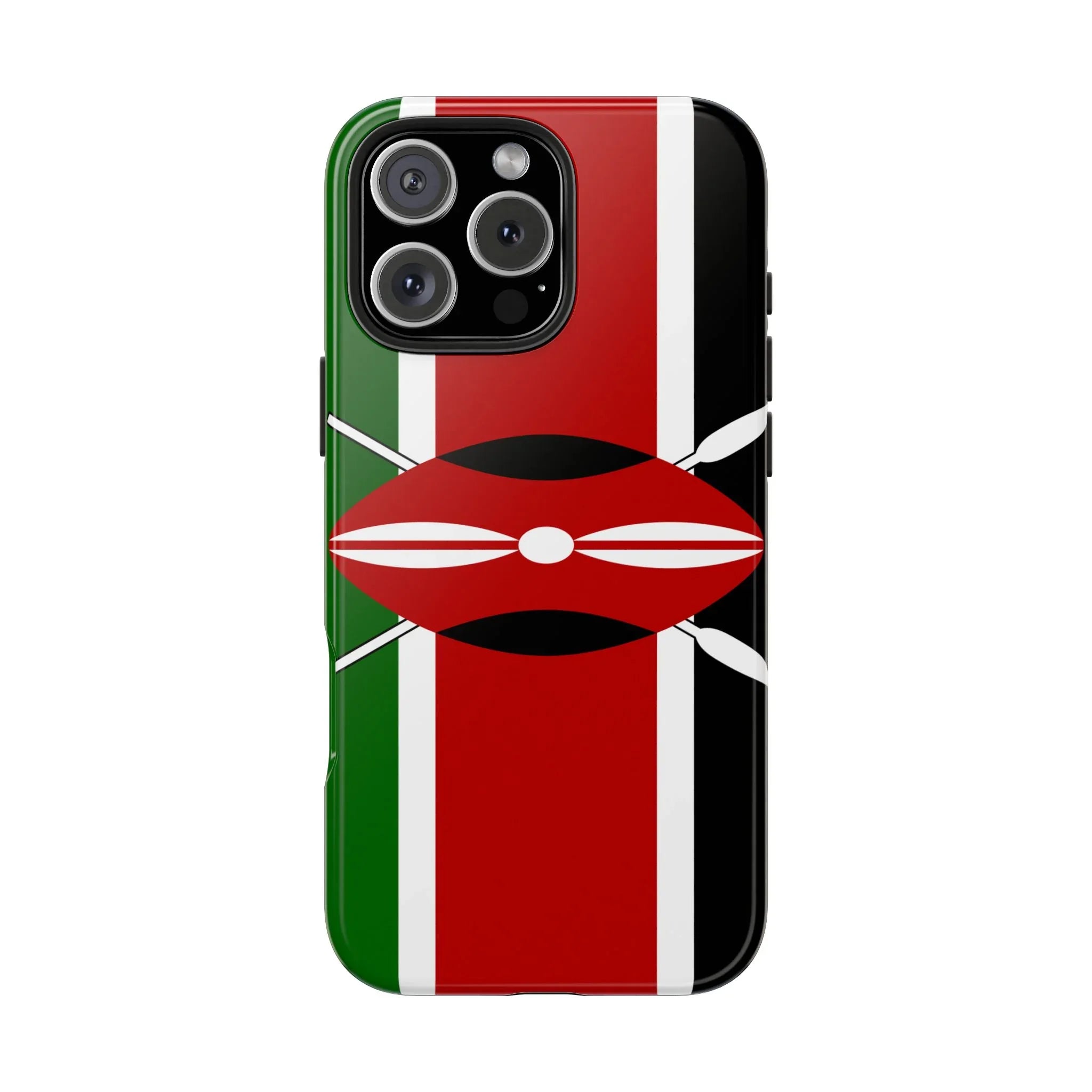 Kenya Flag Tough Phone Case — Protective Tribal Shield Design - DiwaKi
