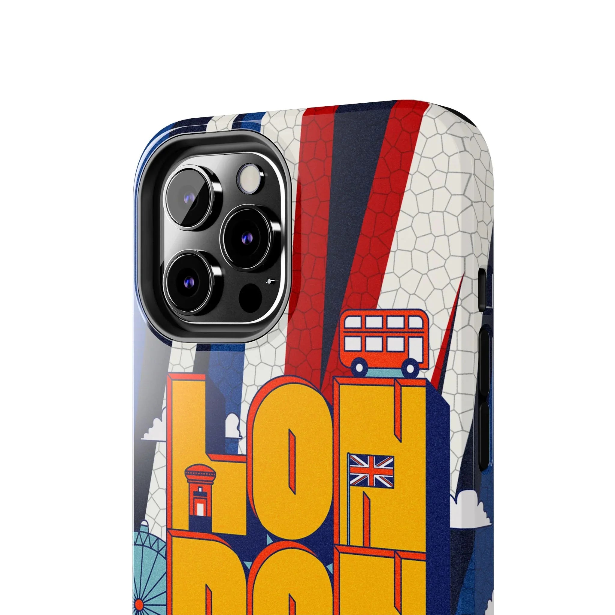 London Graphic Tough Phone Case – Retro Union Jack Travel Design - DiwaKi