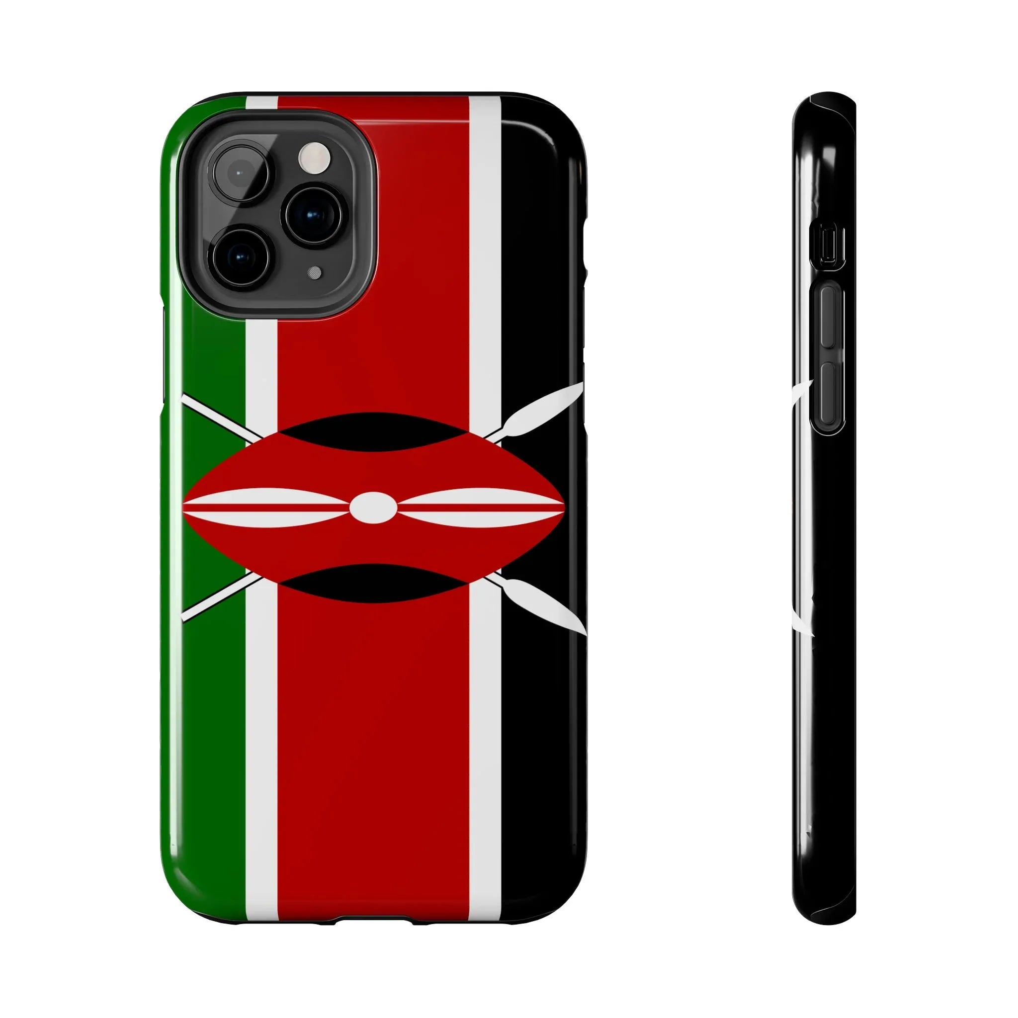 Kenya Flag Tough Phone Case — Protective Tribal Shield Design - DiwaKi