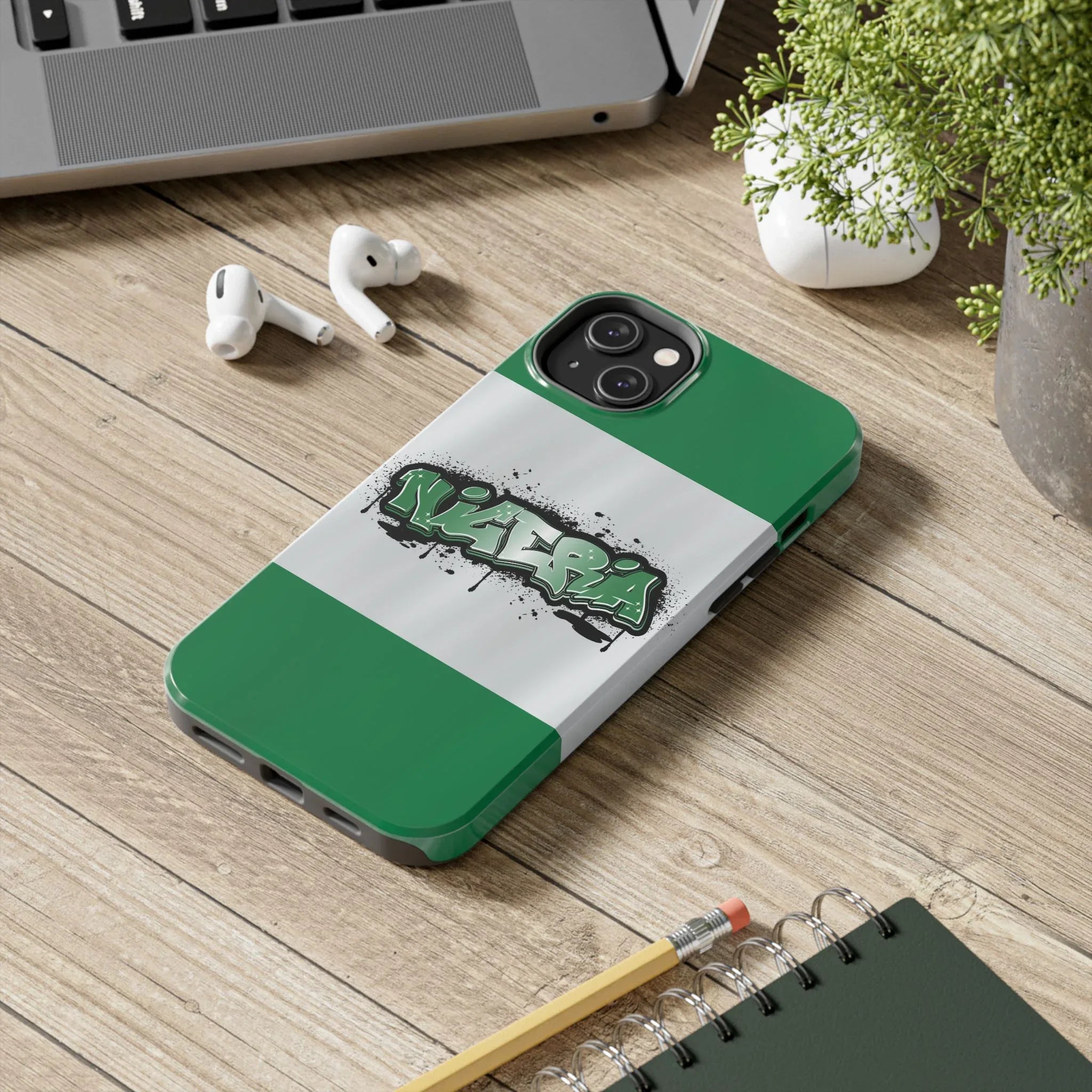 Tough Phone Case — Nigeria Flag Graffiti Design - DiwaKi