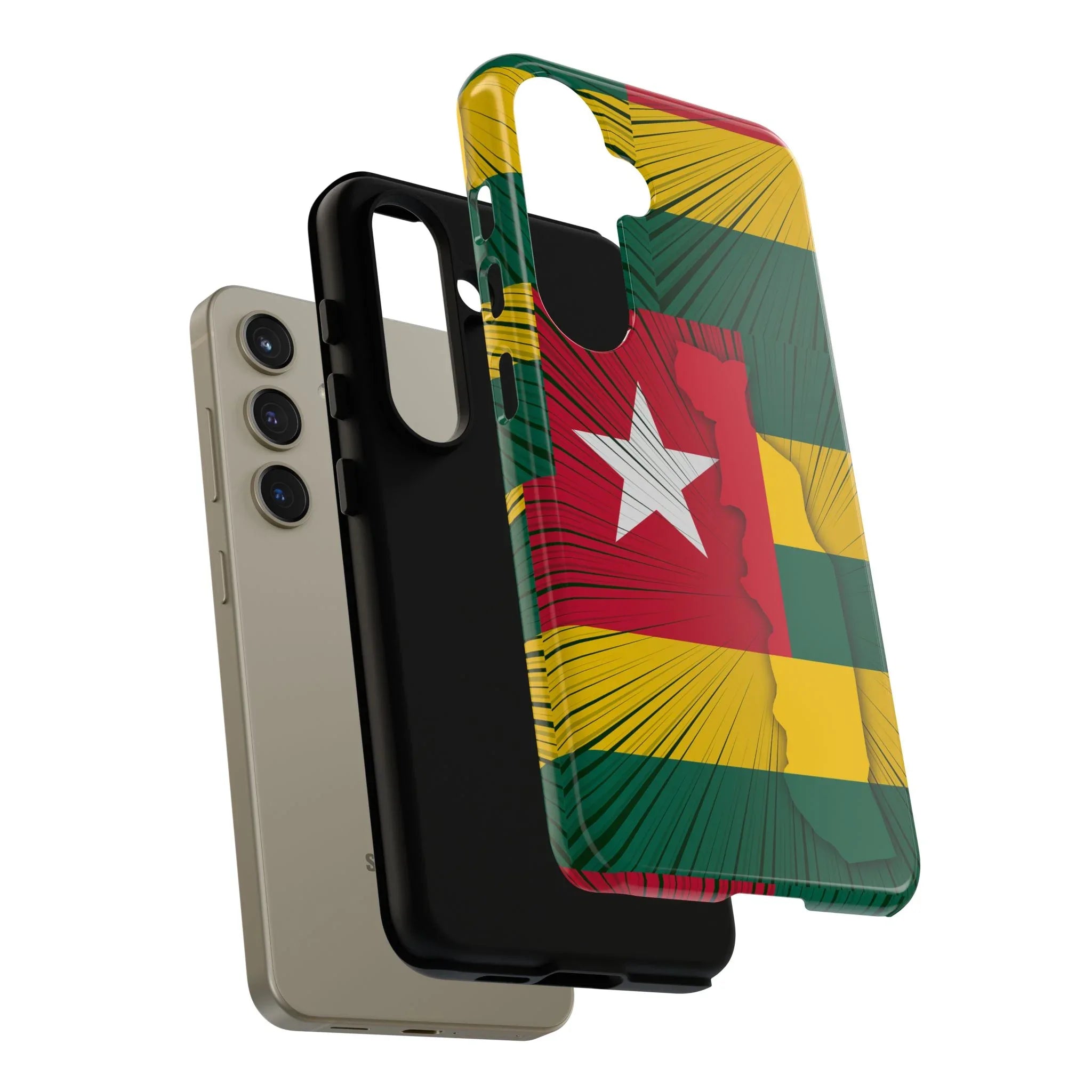 Togo Flag Tough Phone Case – Protective Stripe Design - DiwaKi