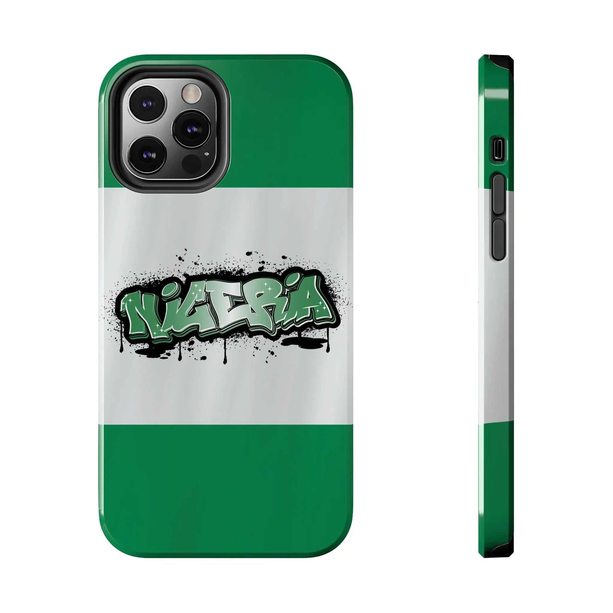 Tough Phone Case — Nigeria Flag Graffiti Design - DiwaKi