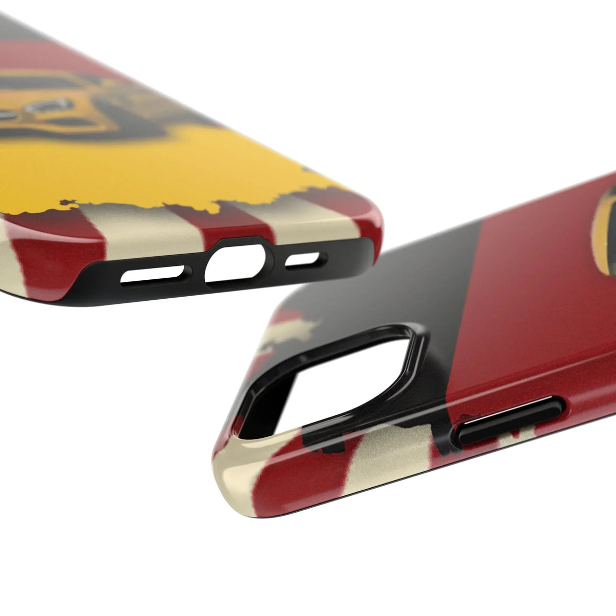 Mercedes Sports Car Tough Phone Case — Yellow GT on Red & Black Background - DiwaKi