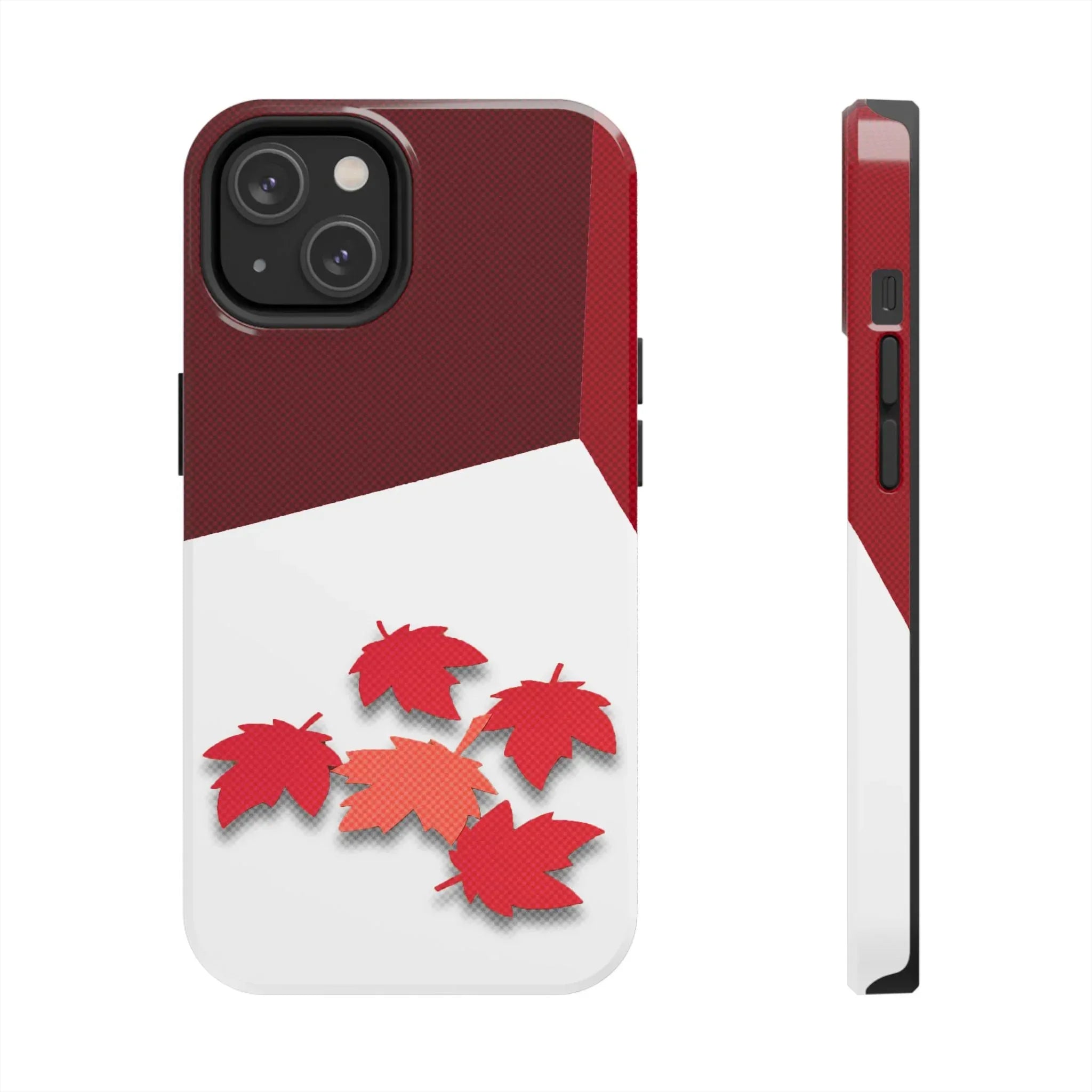 Canada Autumn Maple Tough Phone Case — Red & White Protective Fall Design - DiwaKi