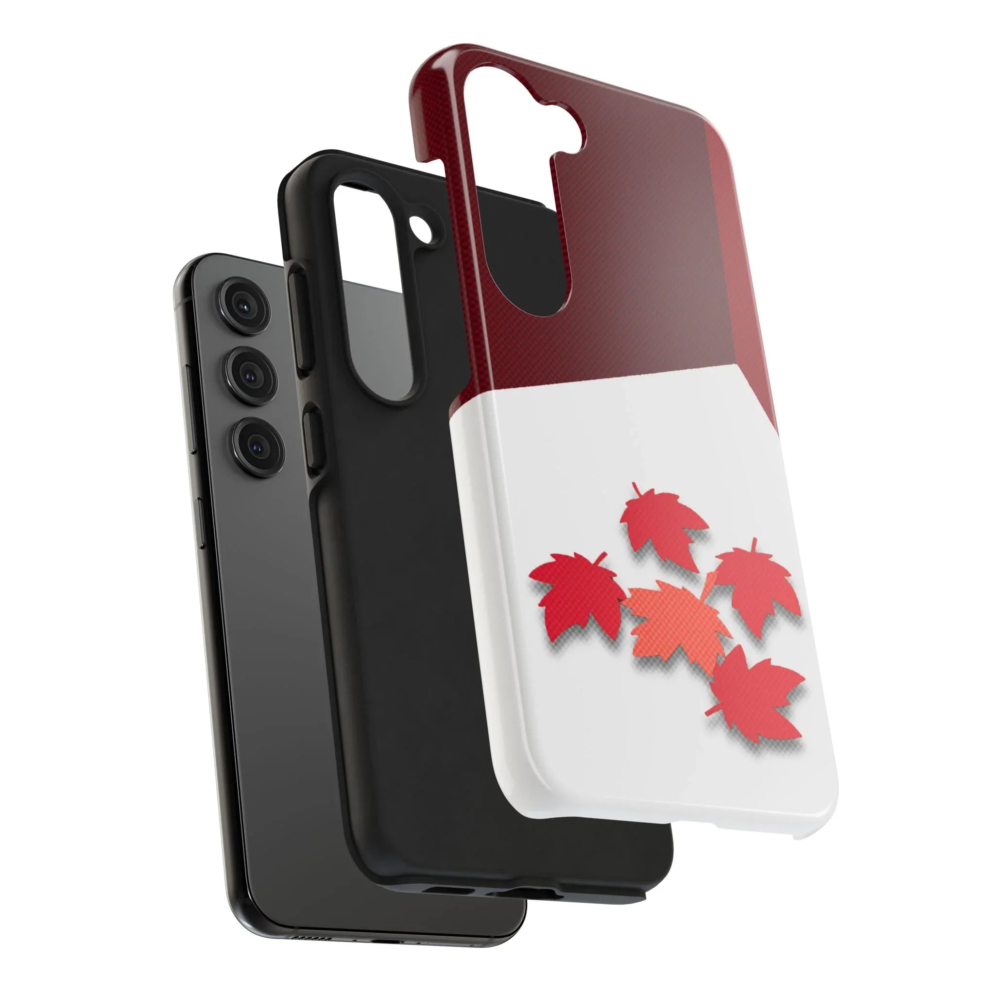 Canada Autumn Maple Tough Phone Case — Red & White Protective Fall Design - DiwaKi