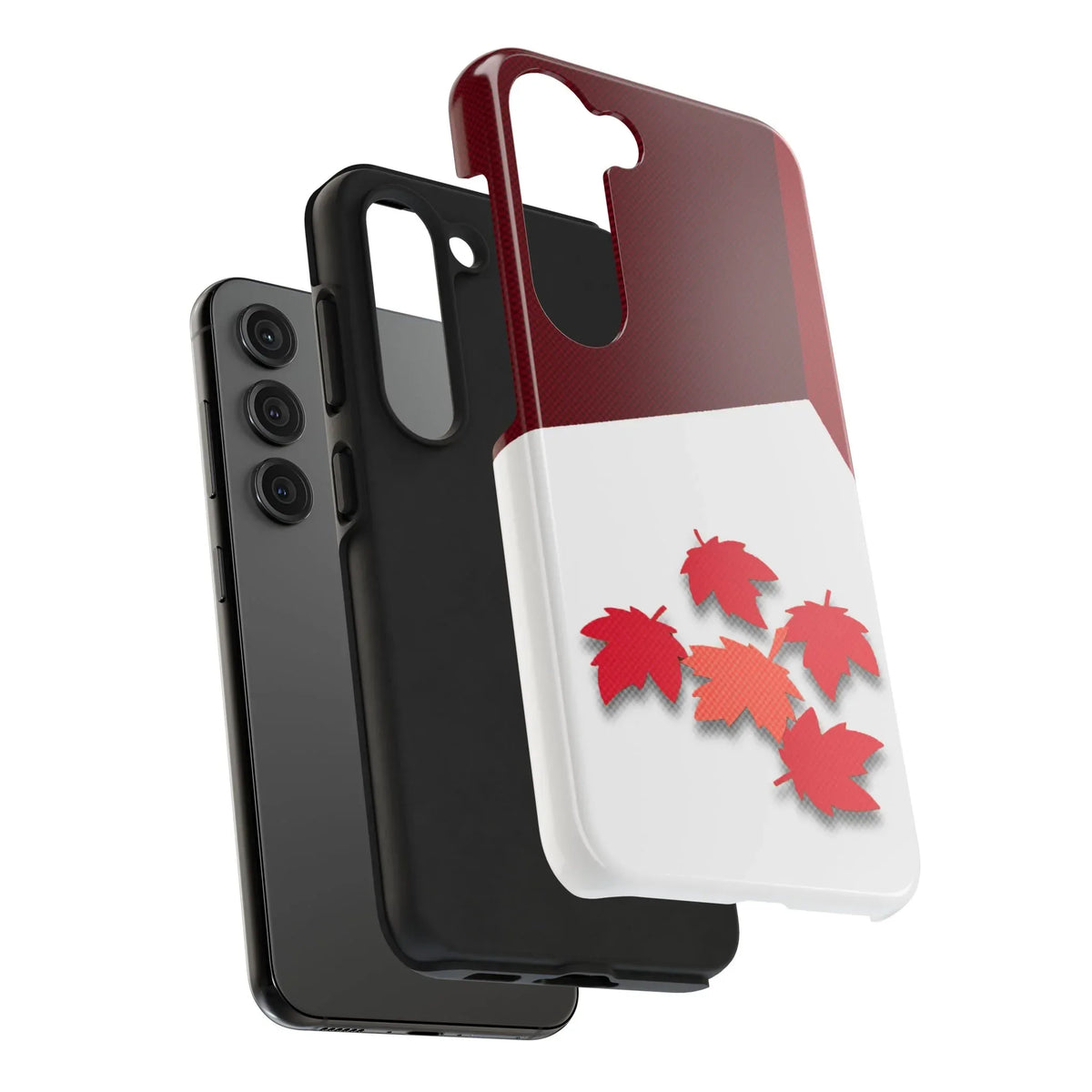 Canada Autumn Maple Tough Phone Case — Red & White Protective Fall Design - DiwaKi