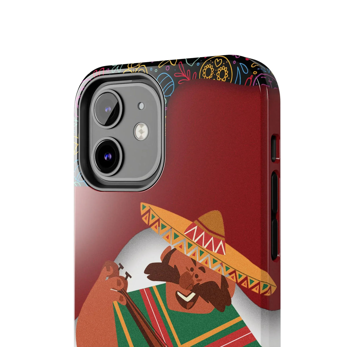 Mexico Mariachi Guitarist Tough Phone Case — Colorful Mexican Folk Art iPhone Cover - DiwaKi
